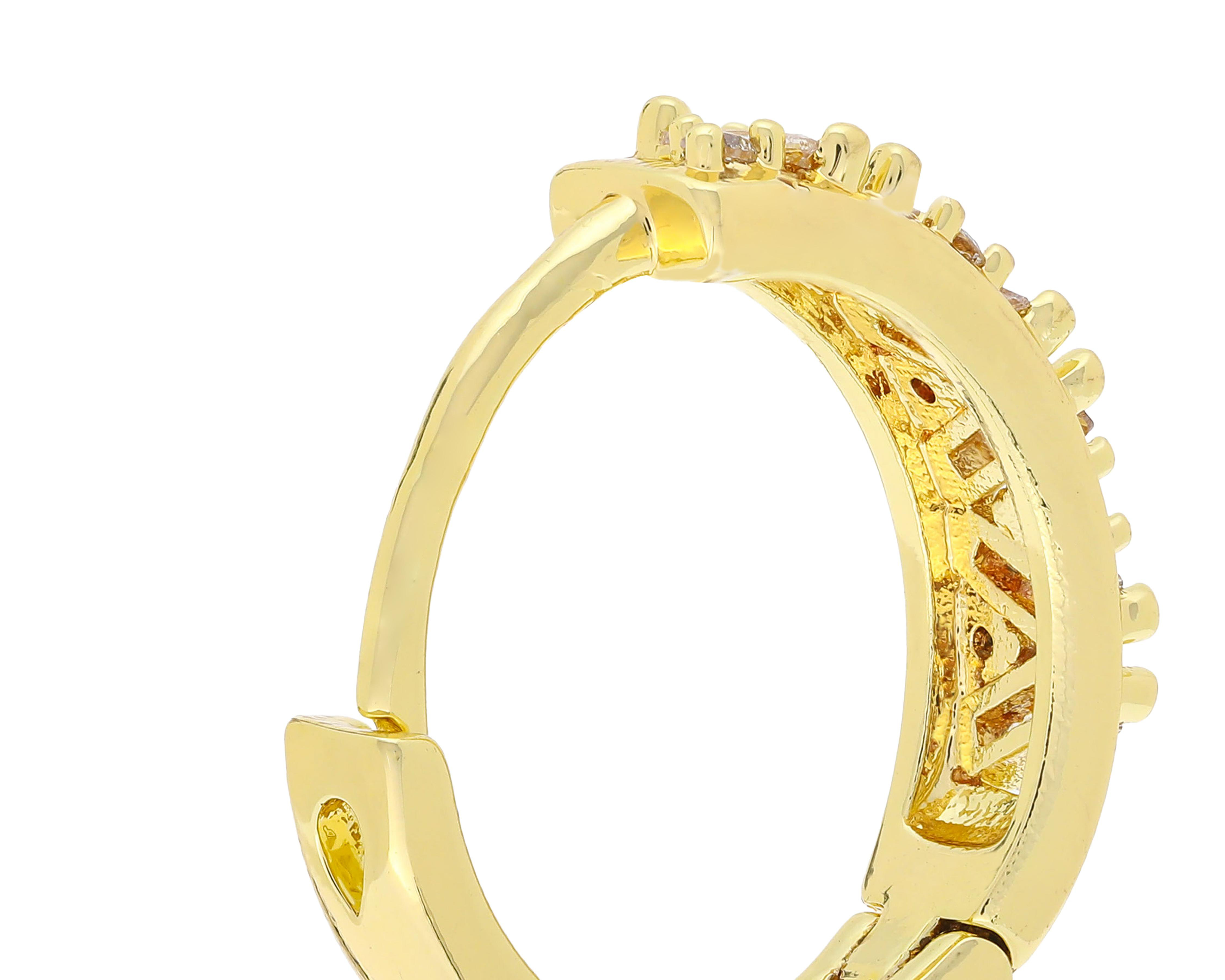 Foto 4 pulgar | Aretes Chapa de Oro Steeltime