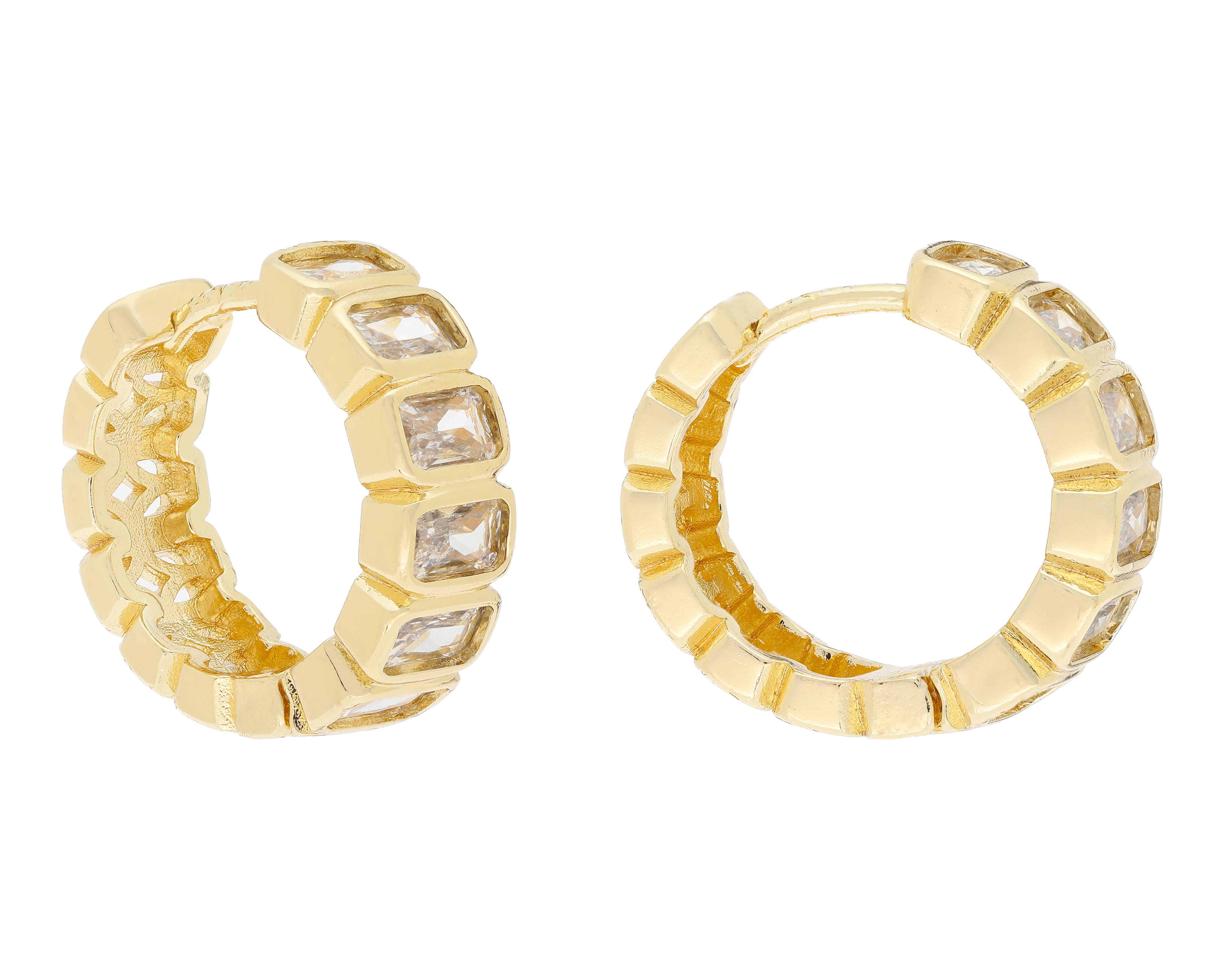 Aretes Chapa de Oro Steeltime