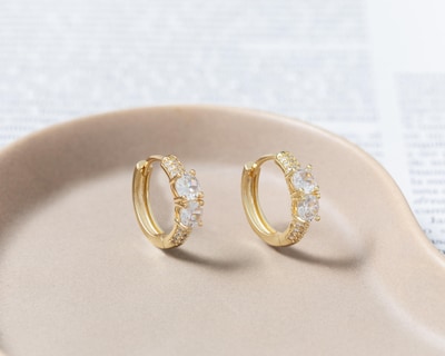 Foto 4 | Aretes de Chapa de Oro 18k Girondela