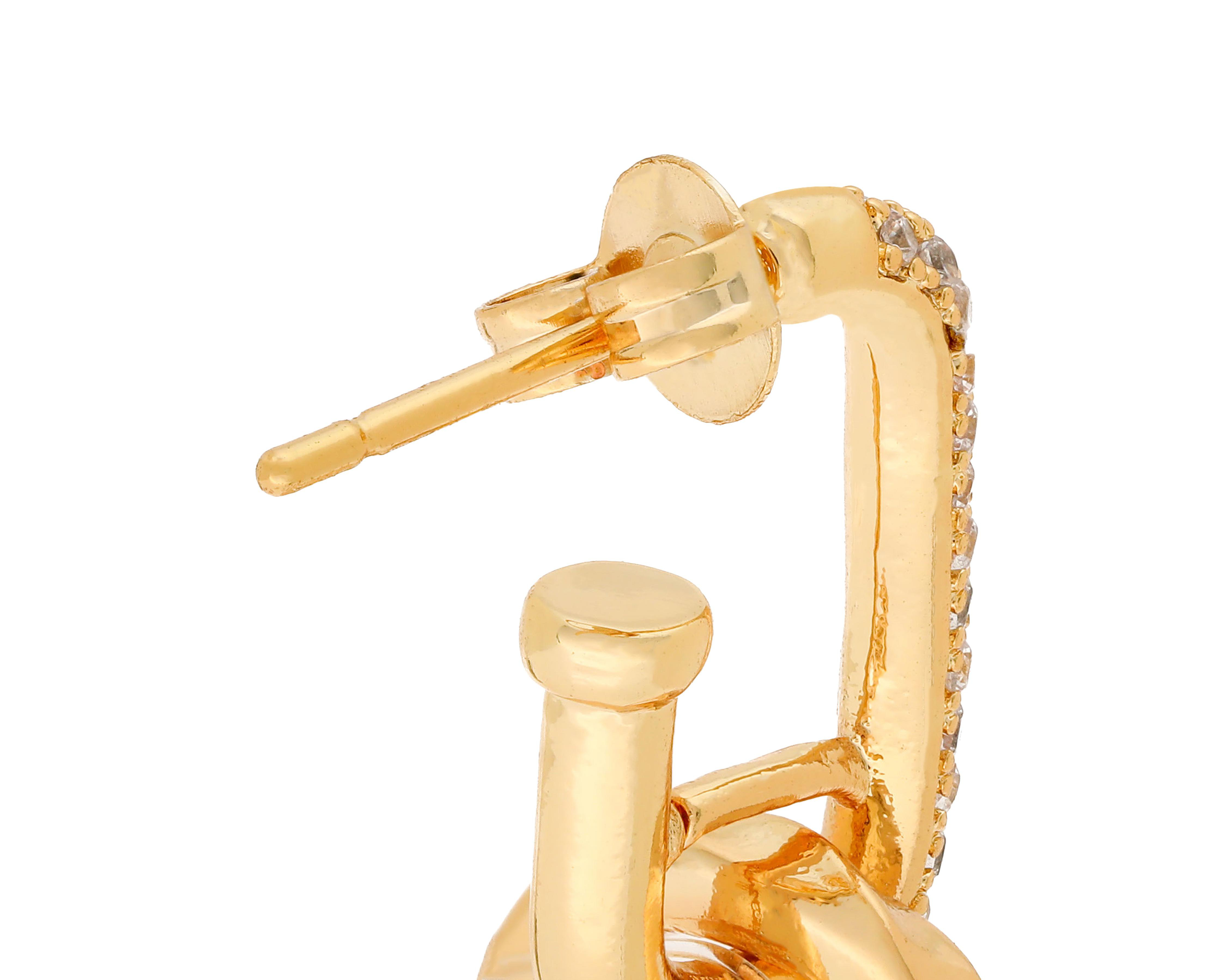 Foto 4 pulgar | Aretes Chapa de Oro Steeltime
