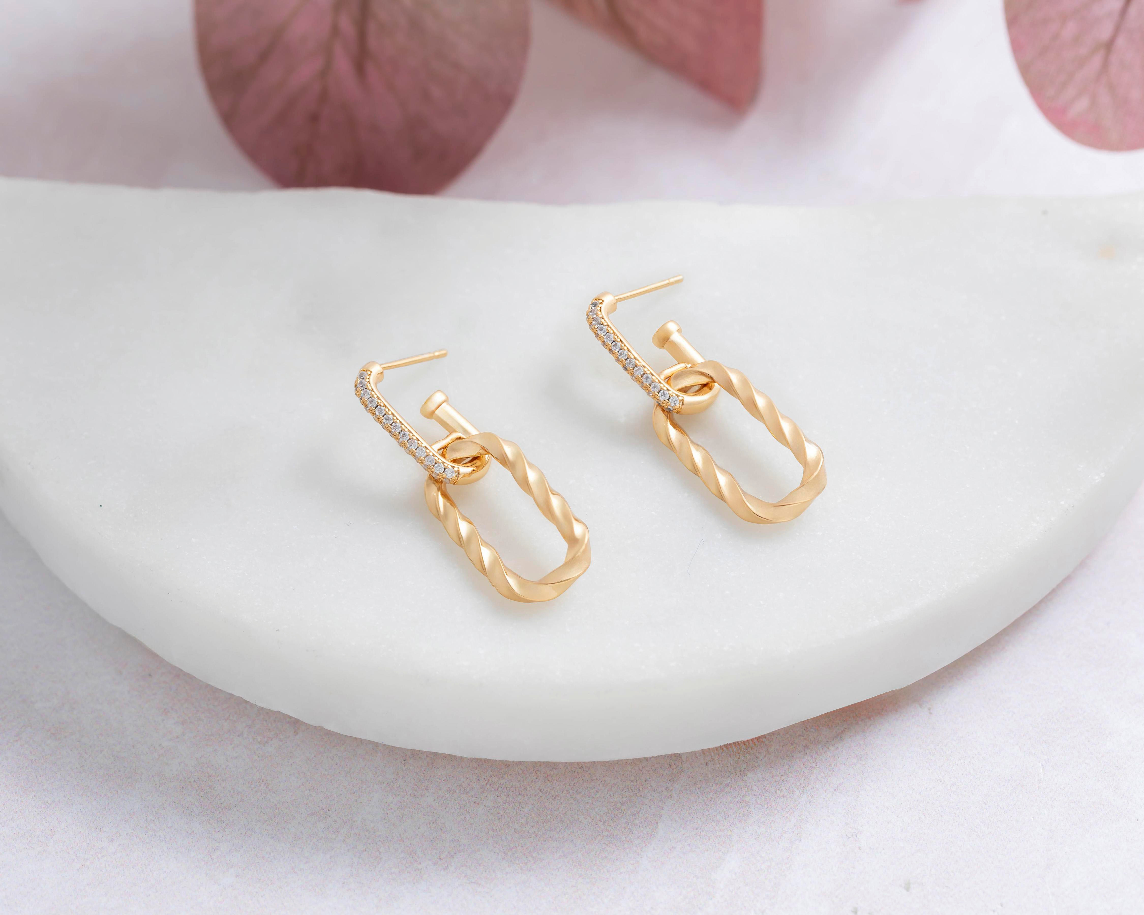 Foto 4 | Aretes Chapa de Oro Steeltime