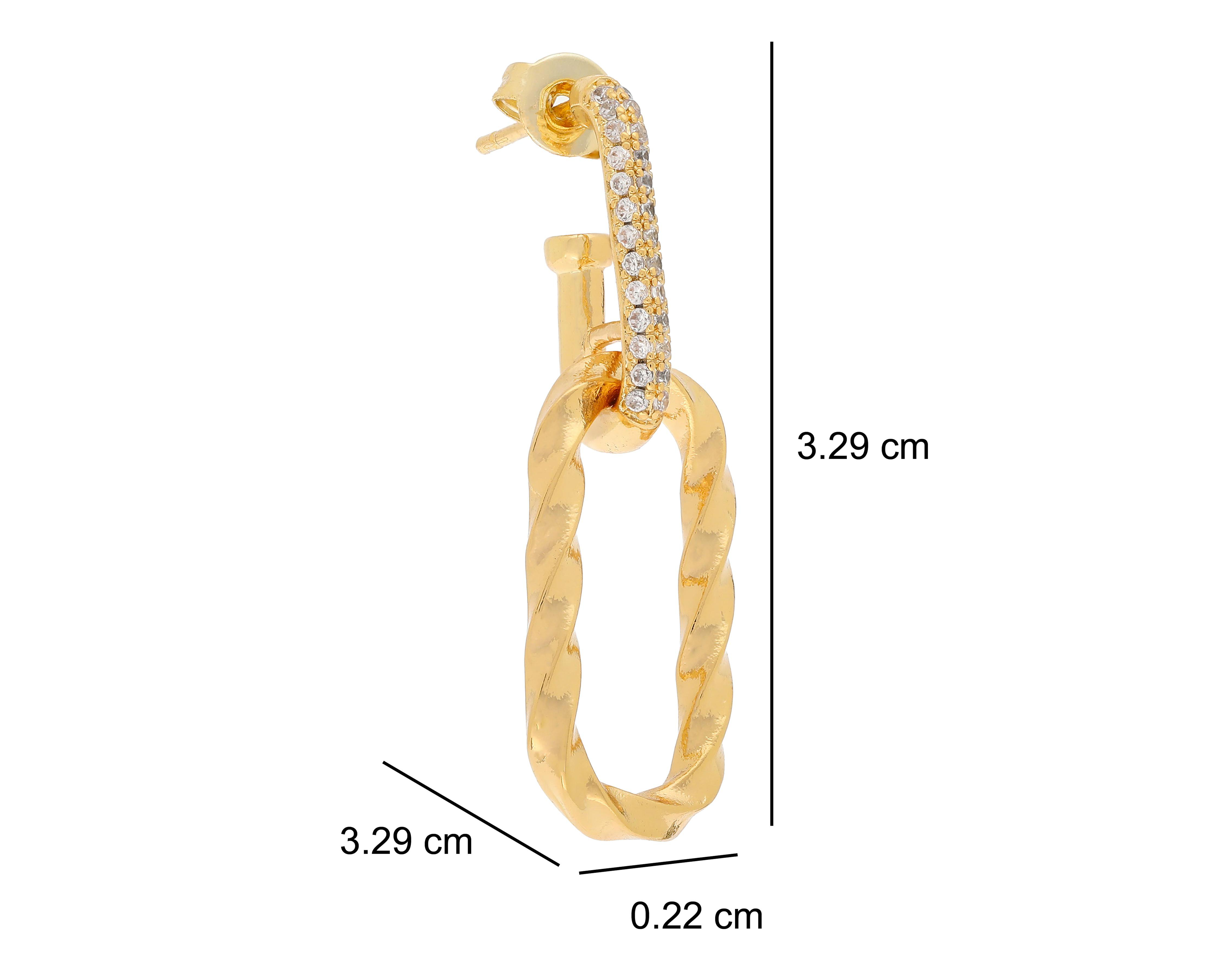 Foto 6 pulgar | Aretes Chapa de Oro Steeltime