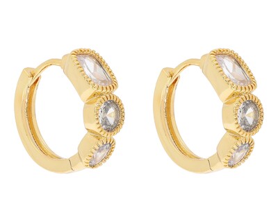 Foto 2 | Aretes Chapa de Oro Steeltime