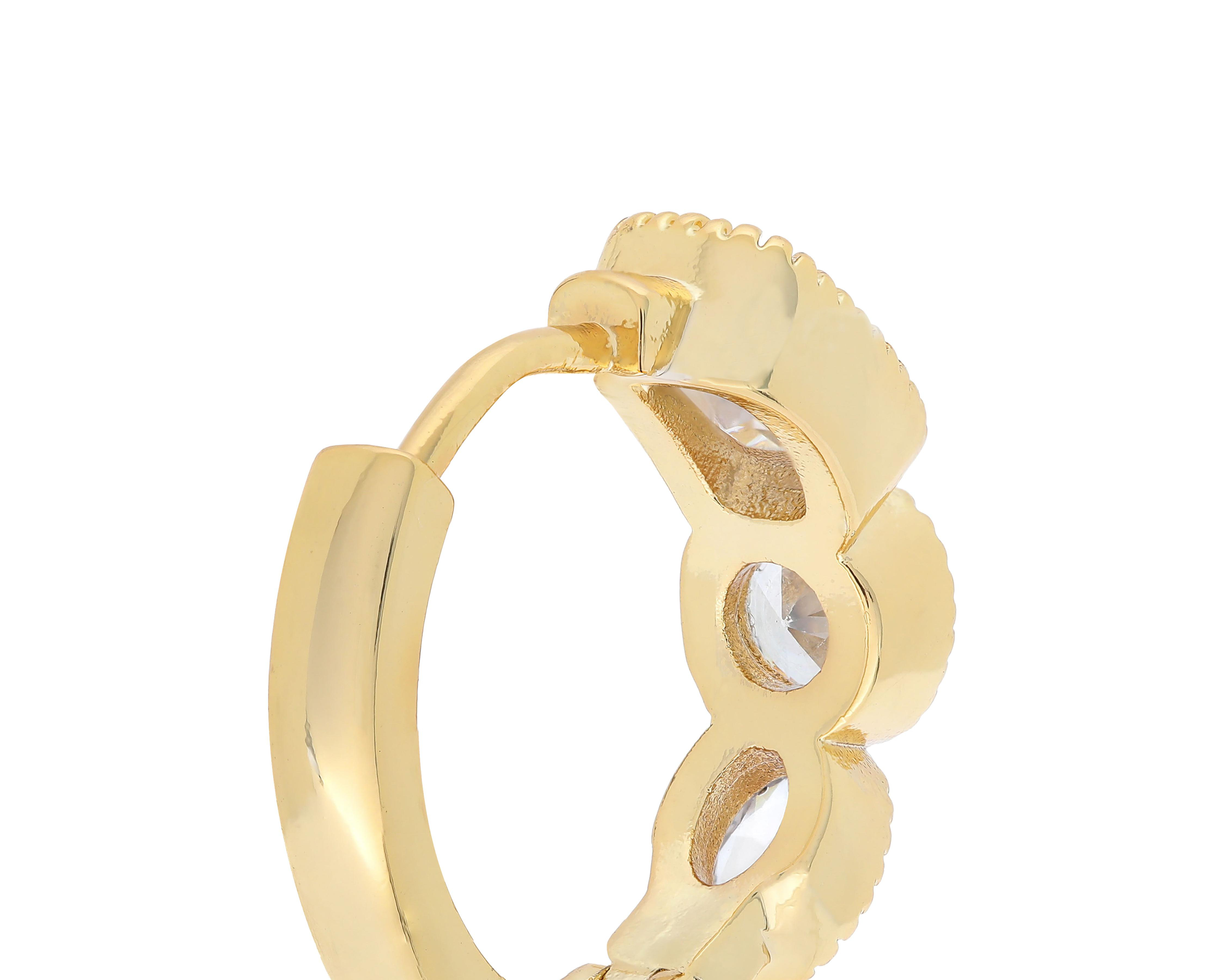Foto 4 pulgar | Aretes Chapa de Oro Steeltime