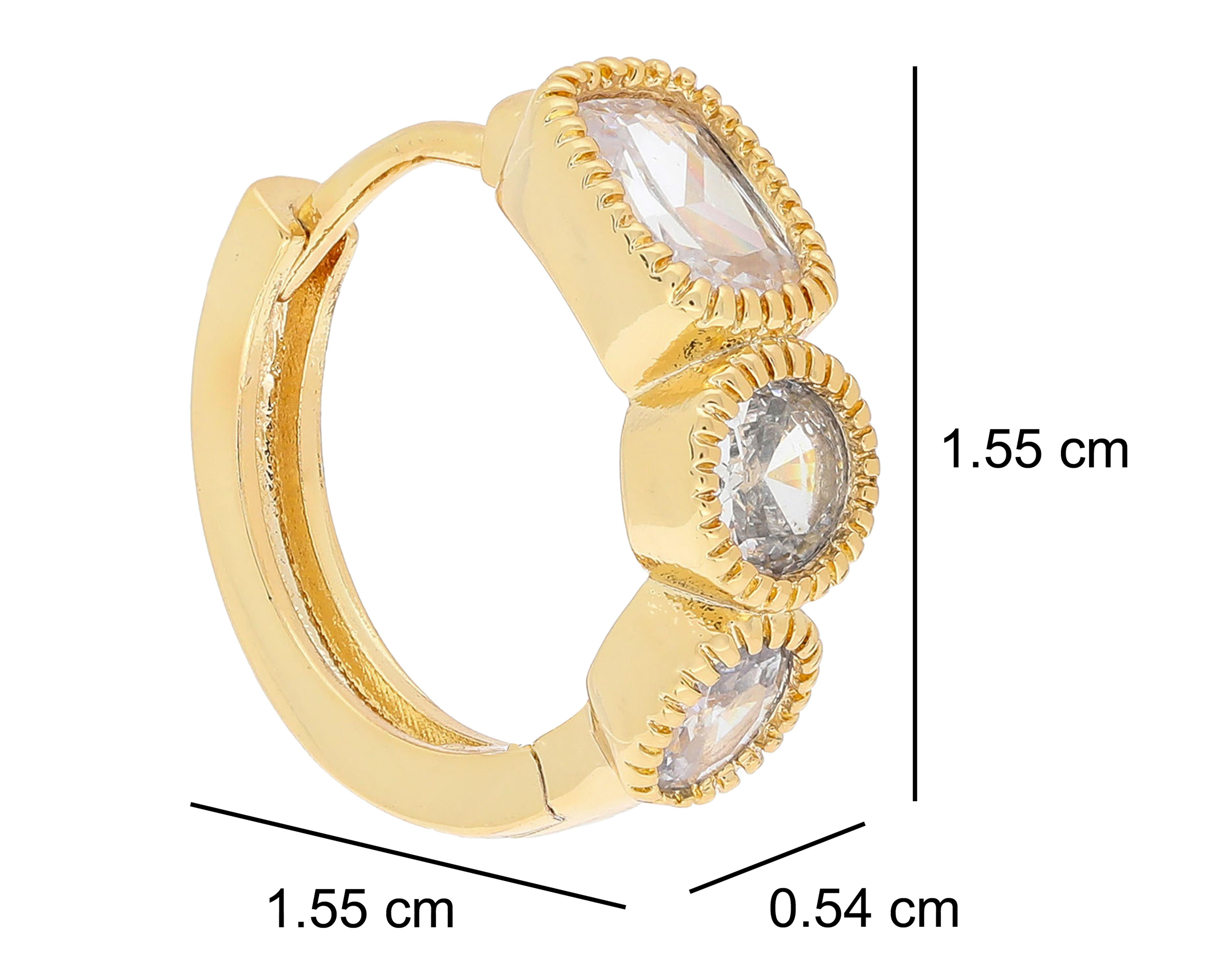 Foto 6 pulgar | Aretes Chapa de Oro Steeltime