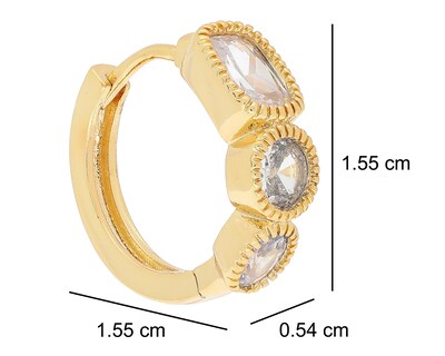Foto 5 | Aretes Chapa de Oro Steeltime