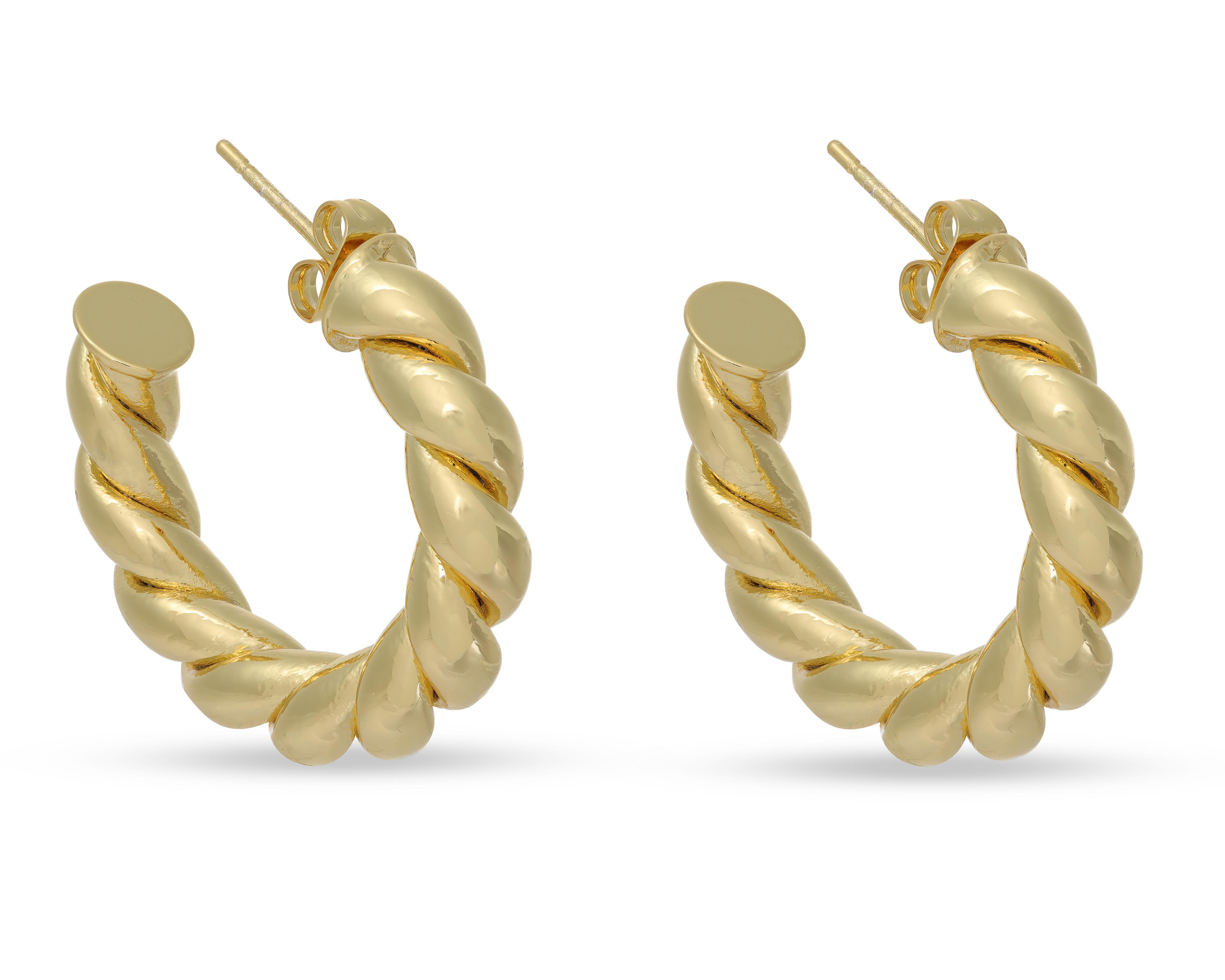 Foto 2 | Arracadas Chapa de Oro 14k Allu Jewelry