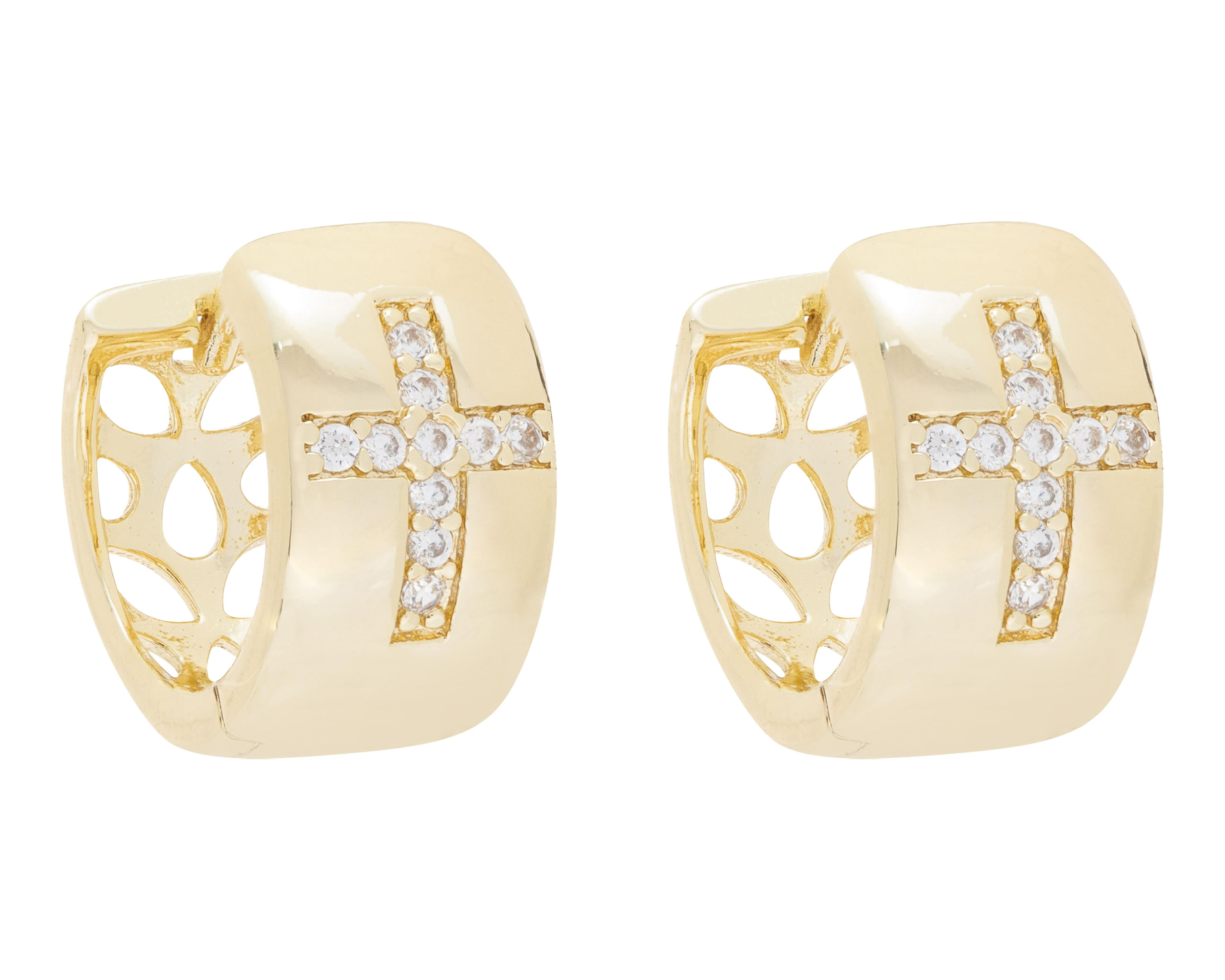 Foto 3 pulgar | Aretes Chapa de Oro Allu Jewelry