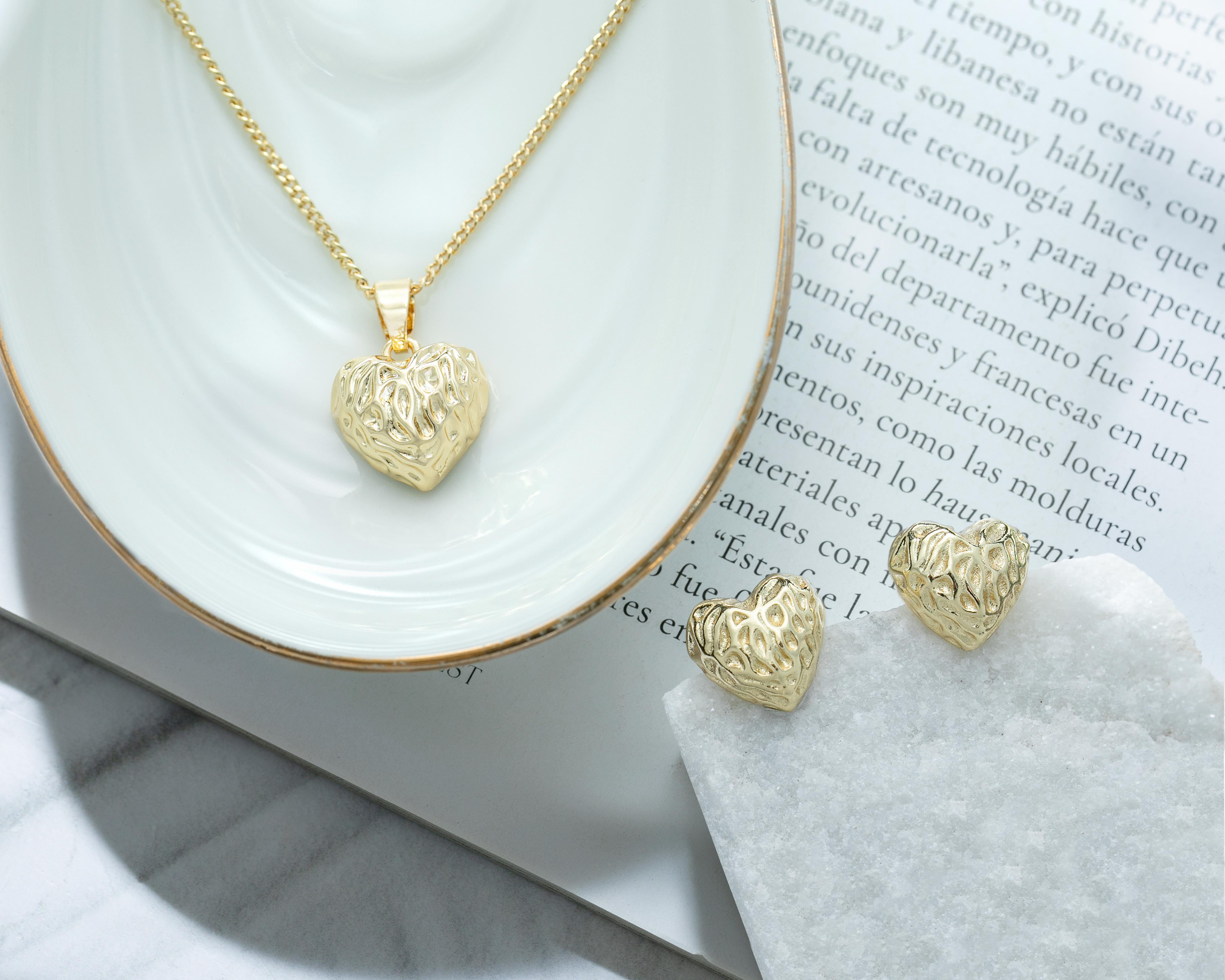 Foto 4 | Collar y Aretes Allu Jewelry Chapa de Oro 3 Piezas