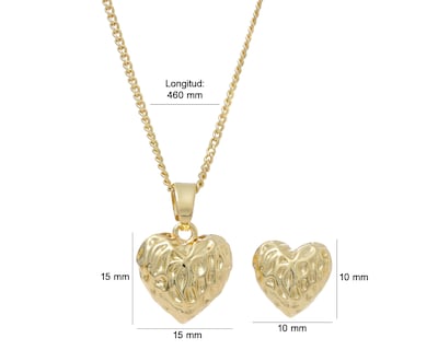 Foto 5 | Collar y Aretes Allu Jewelry Chapa de Oro 3 Piezas