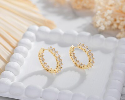 Foto 4 | Aretes Chapa de Oro Allu Jewelry