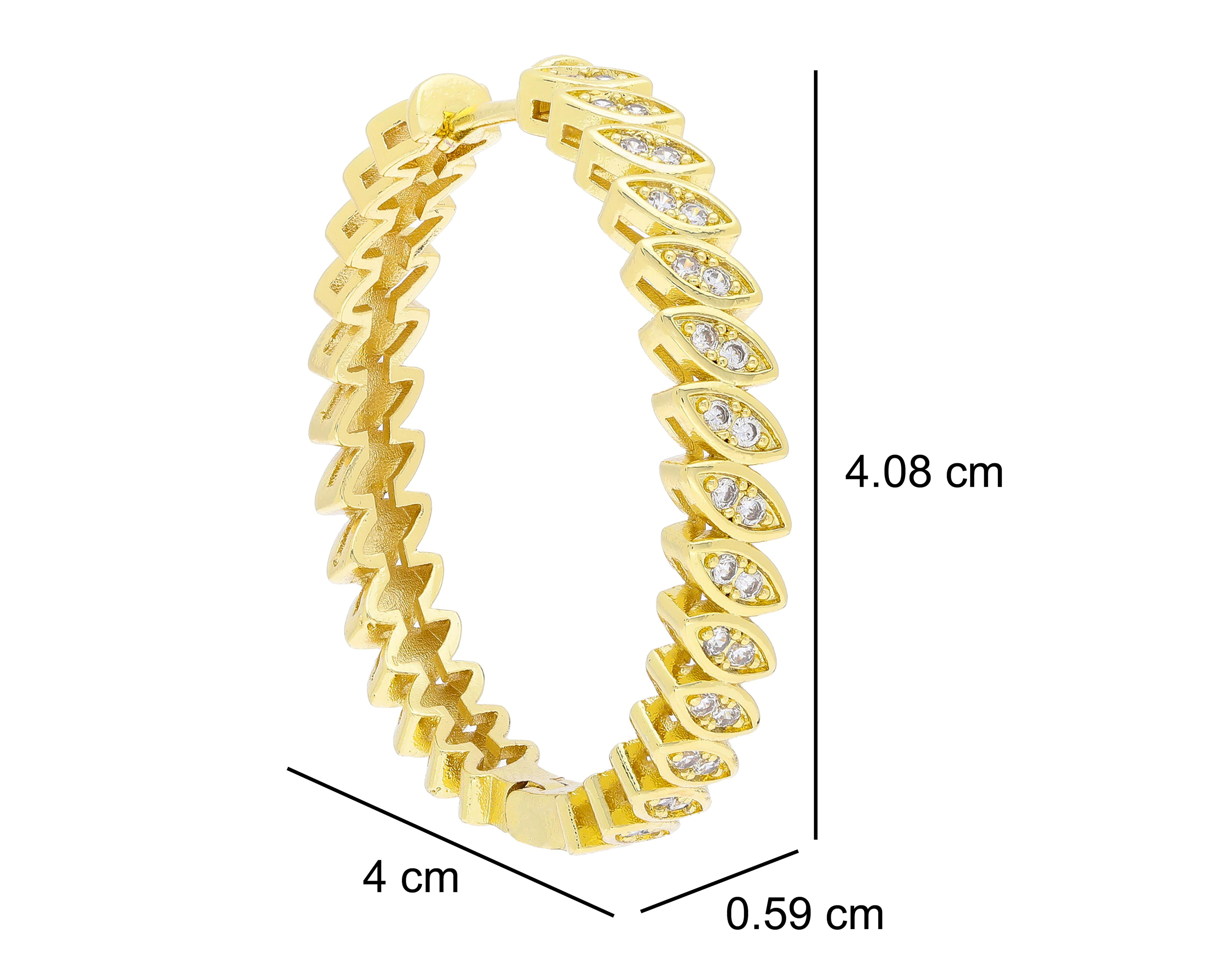 Foto 6 pulgar | Aretes Chapa de Oro Allu Jewelry