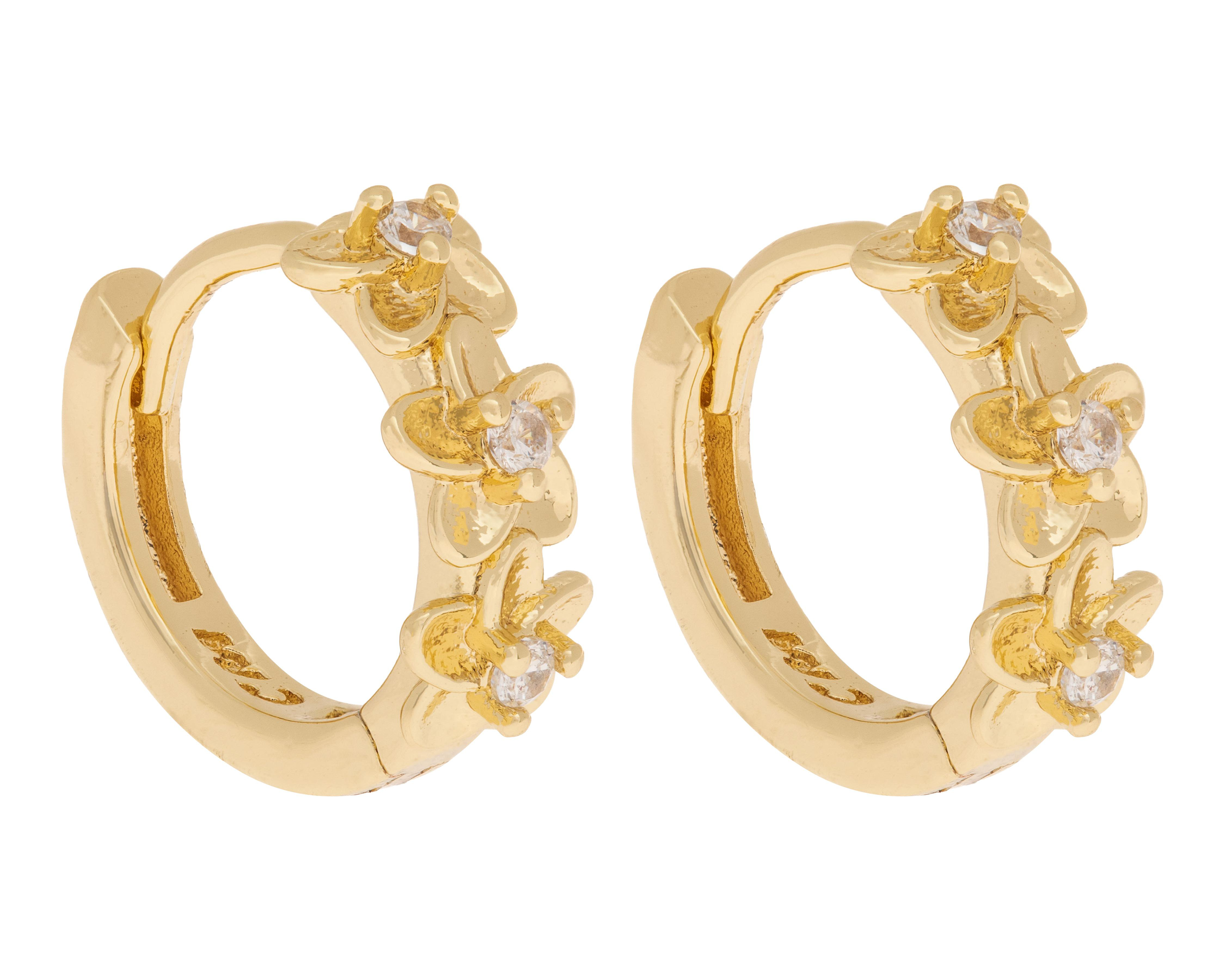 Foto 3 pulgar | Aretes de Chapa de Oro Plafer