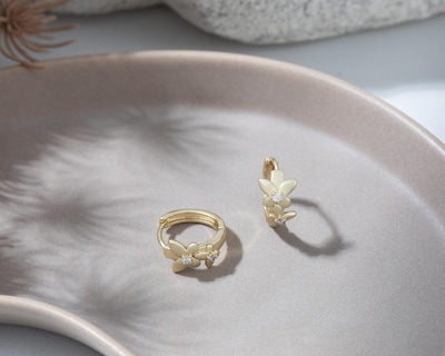 Foto 4 | Aretes de Chapa de Oro Plafer