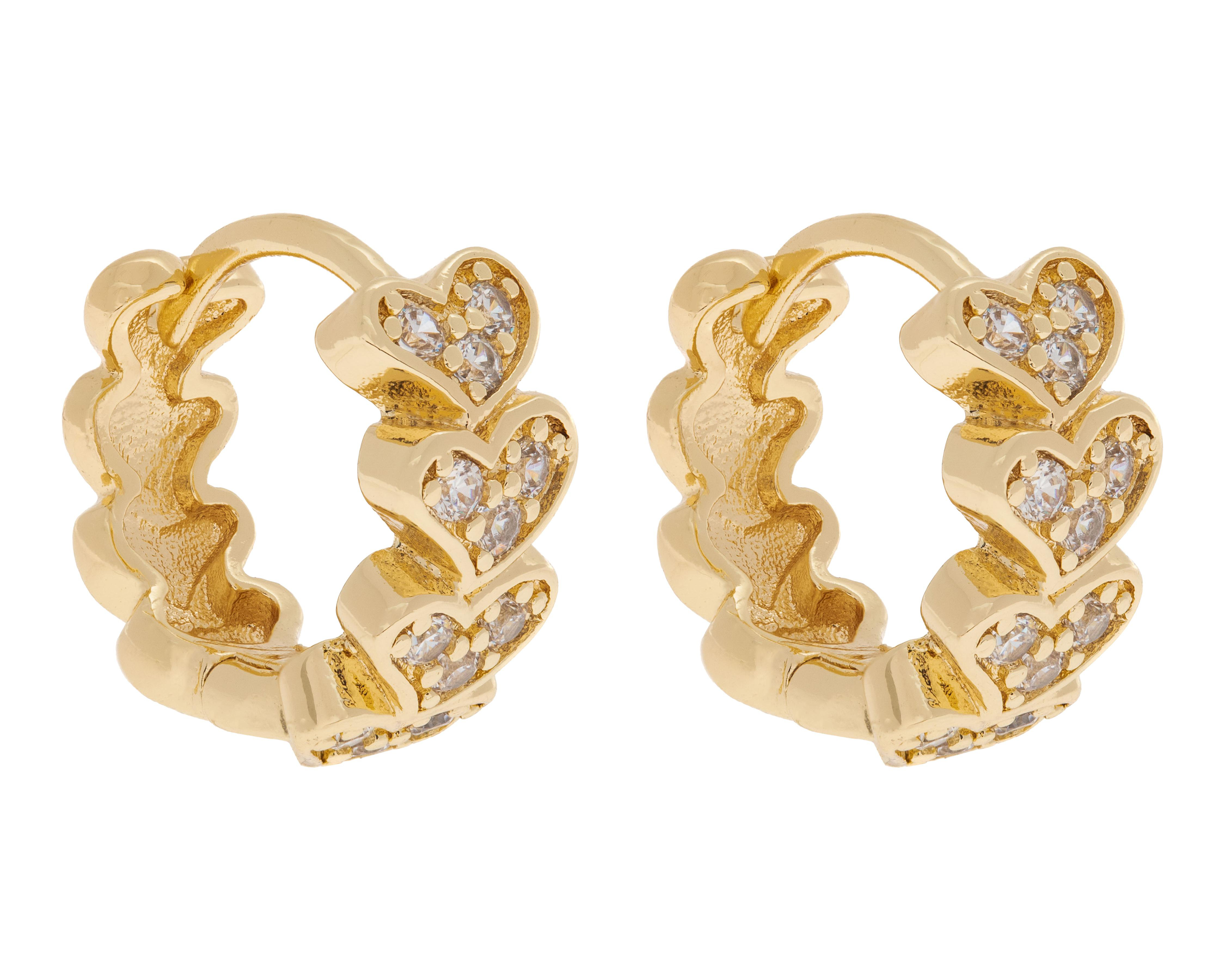 Foto 3 pulgar | Aretes de Chapa de Oro Plafer