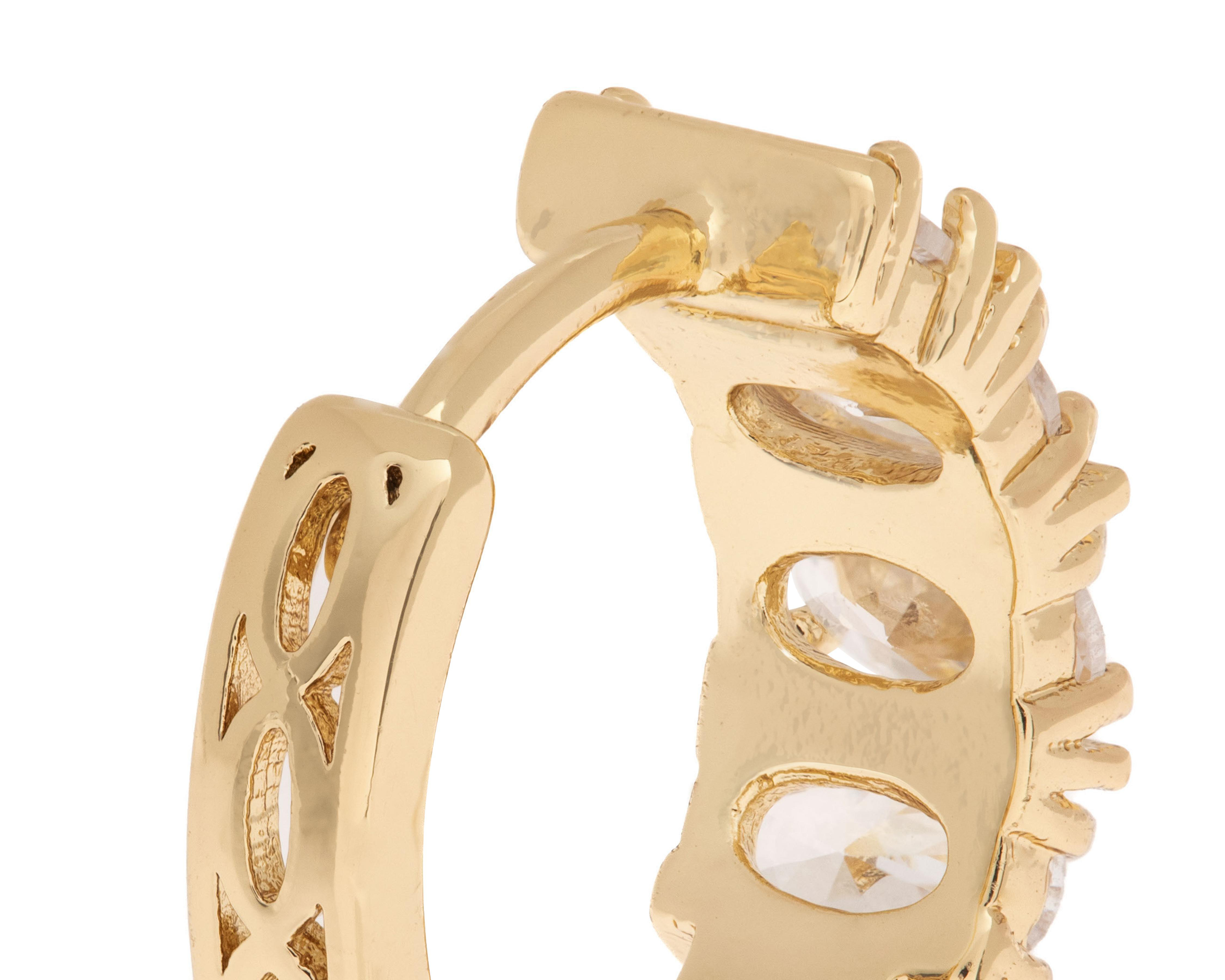 Foto 4 pulgar | Aretes de Chapa de Oro Plafer