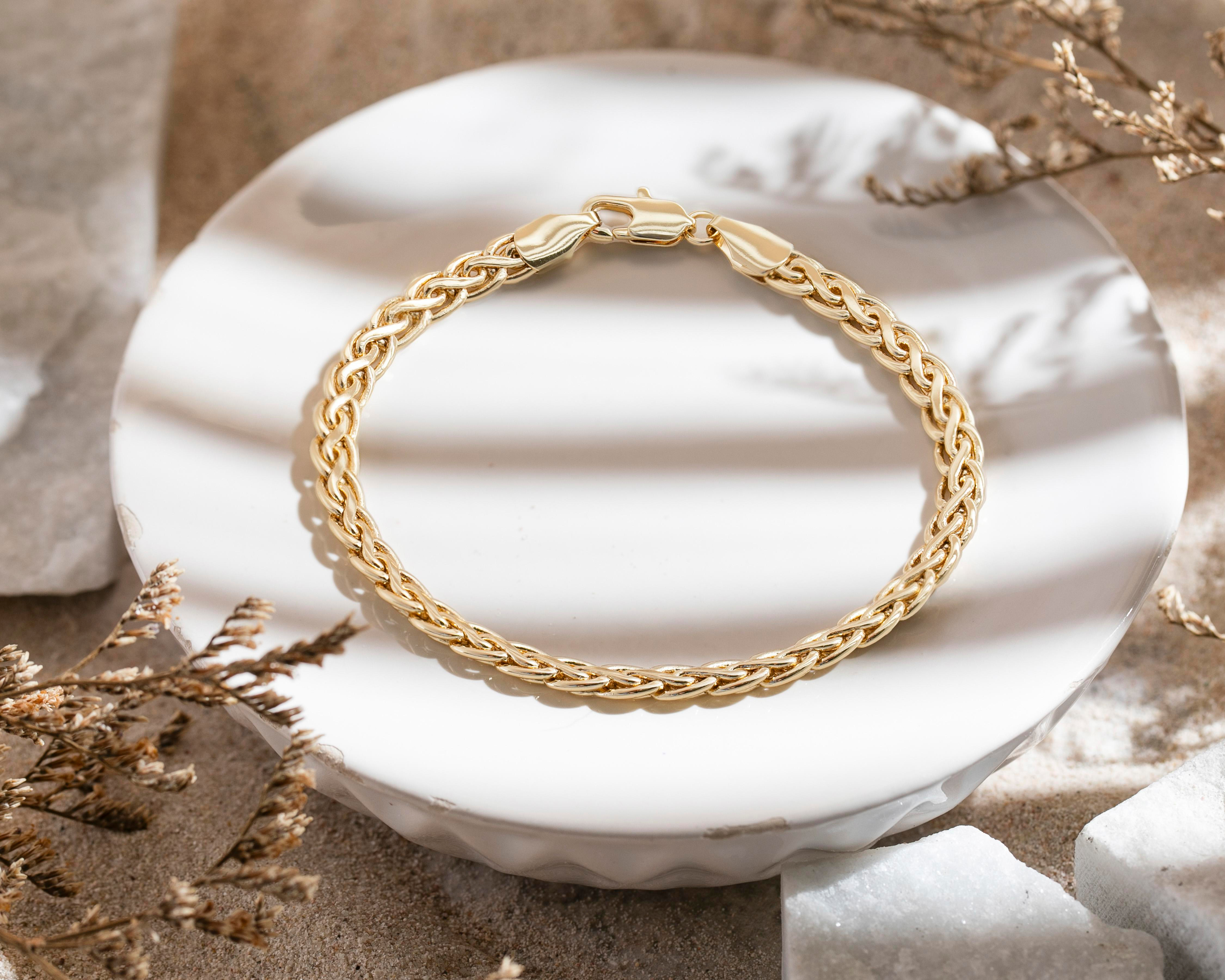 Foto 4 | Pulsera de Chapa de Oro Plafer