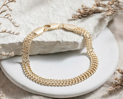 Foto 4 | Pulsera de Chapa de Oro Plafer