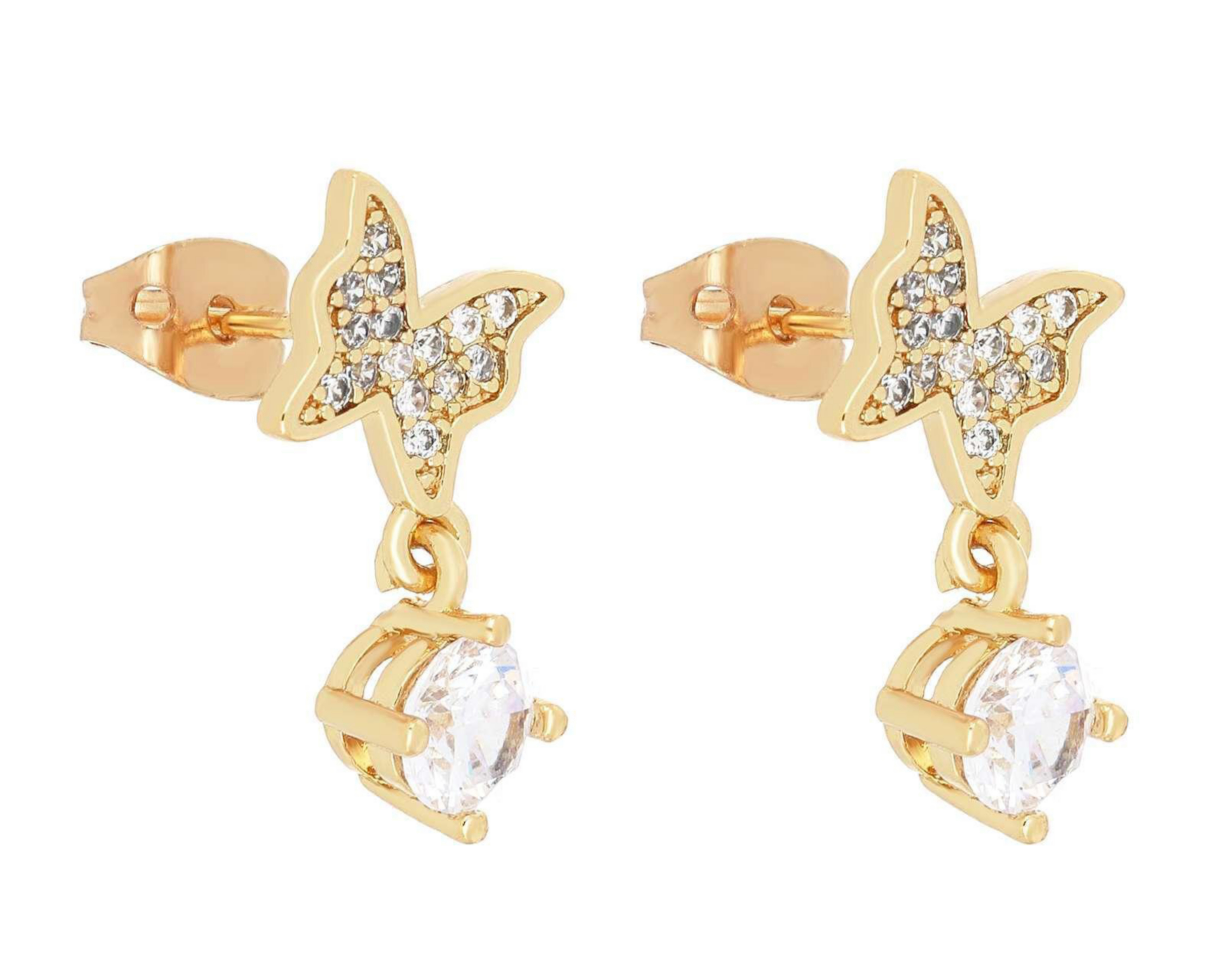 Foto 2 pulgar | Aretes de Chapa de Oro 18K Plafer