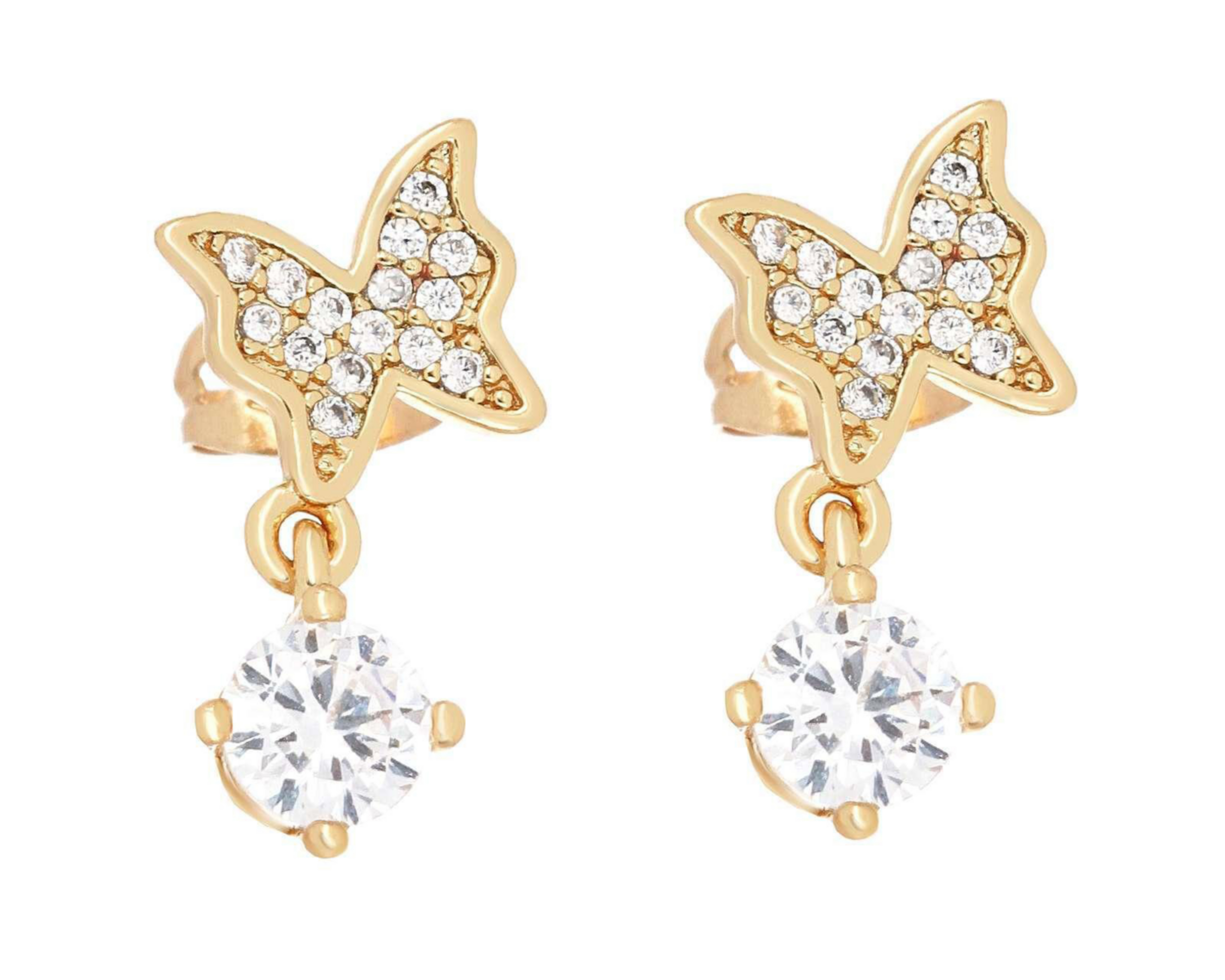 Foto 4 pulgar | Aretes de Chapa de Oro 18K Plafer