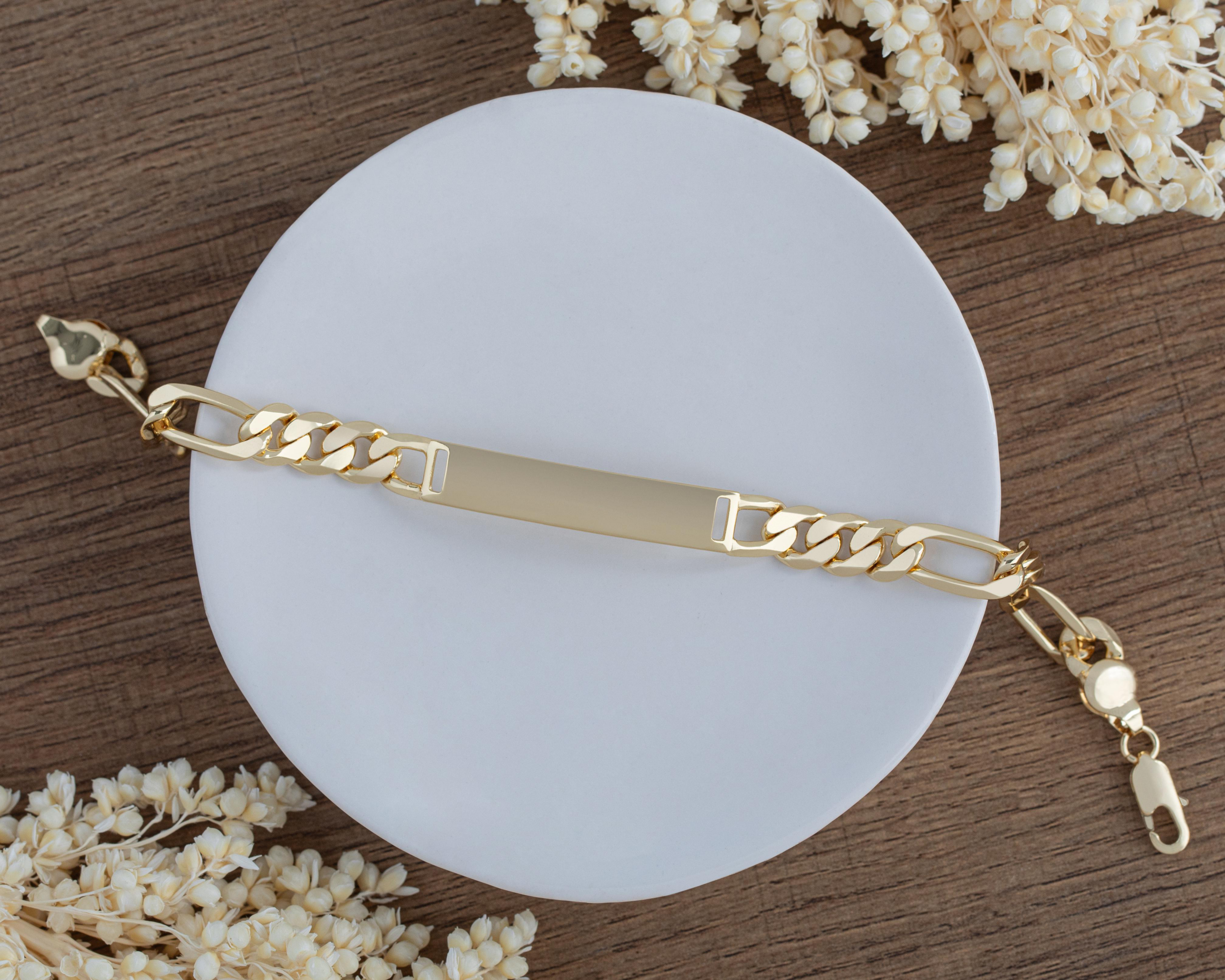 Foto 3 pulgar | Pulsera de Chapa de Oro 18K Sentimientos