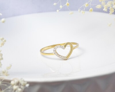 Foto 5 | Anillo de Oro 10K Moments Silueta Corazón No. 7-7.5