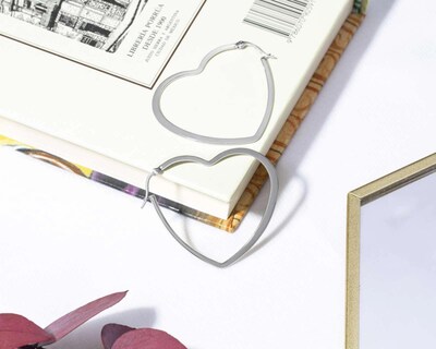 Foto 3 | Arracadas de Acero Inoxidable Thinner