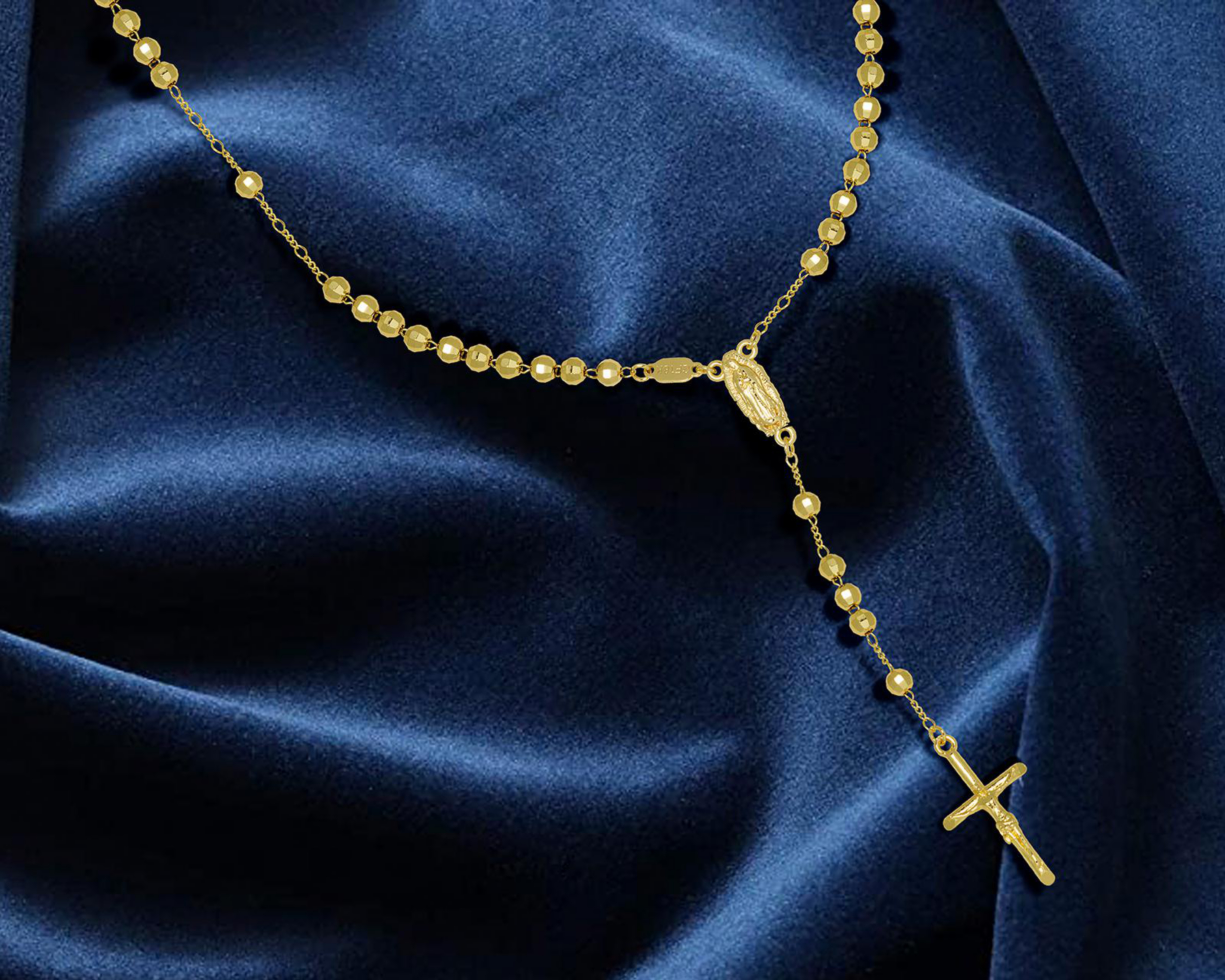 Foto 7 pulgar | Rosario de Chapa de Oro 18K Sentimientos