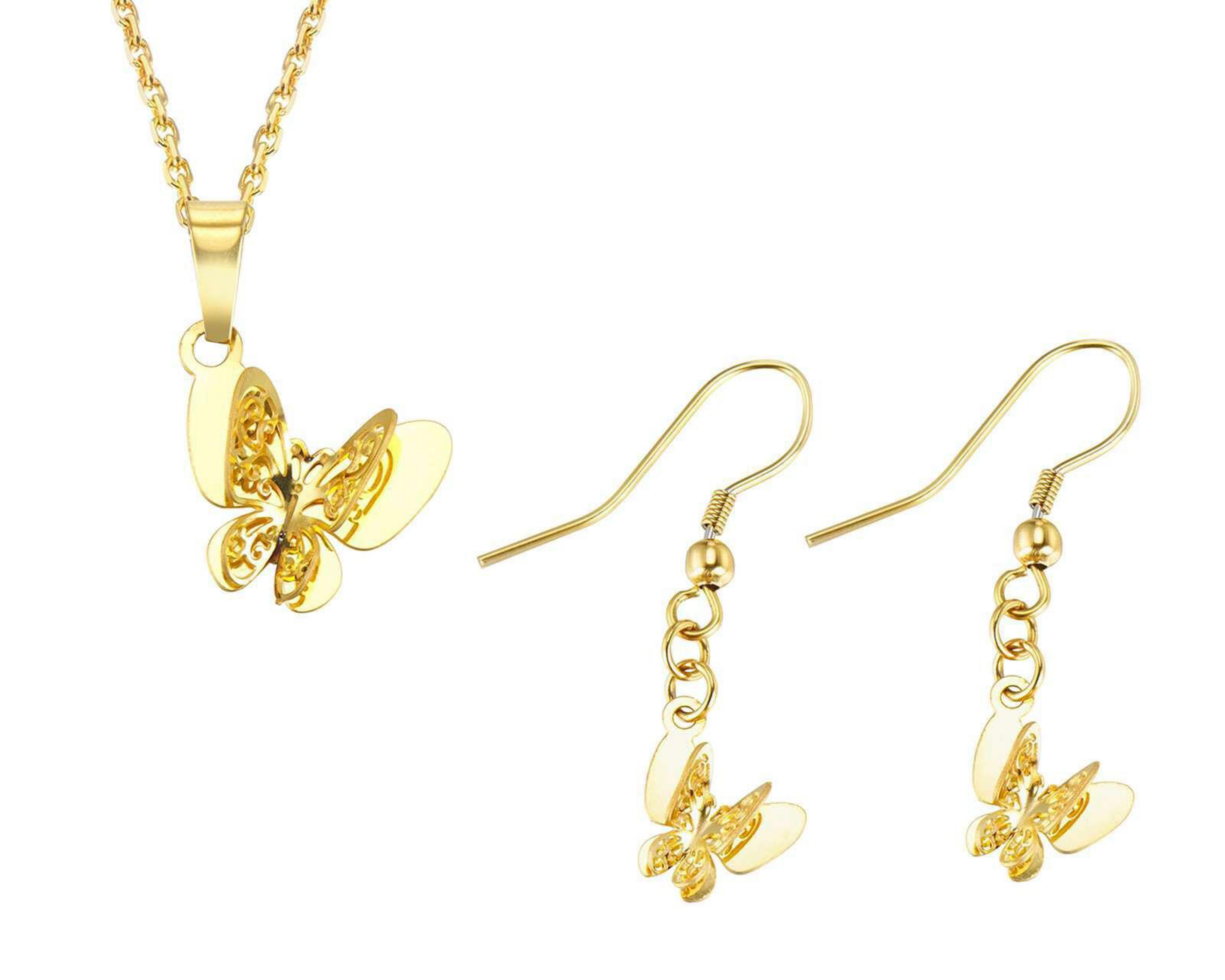 Foto 1 | Collar y Aretes de Acero Inoxidable Thinner