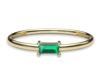 Foto 2 | Anillo de Oro 10K Moments Baguette Verde No. 7-7.5