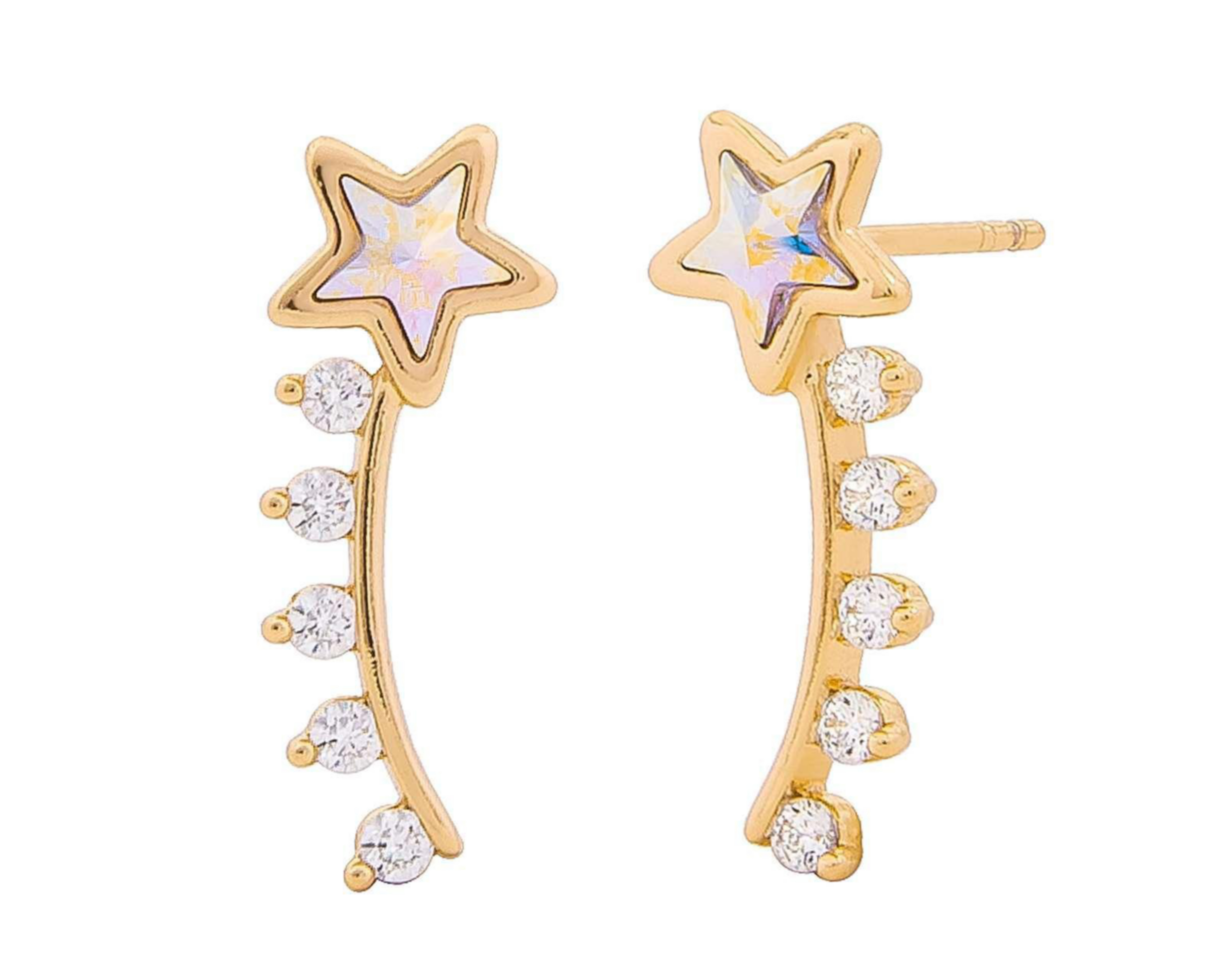 Foto 3 pulgar | Aretes de Chapa de Oro 18K Plafer