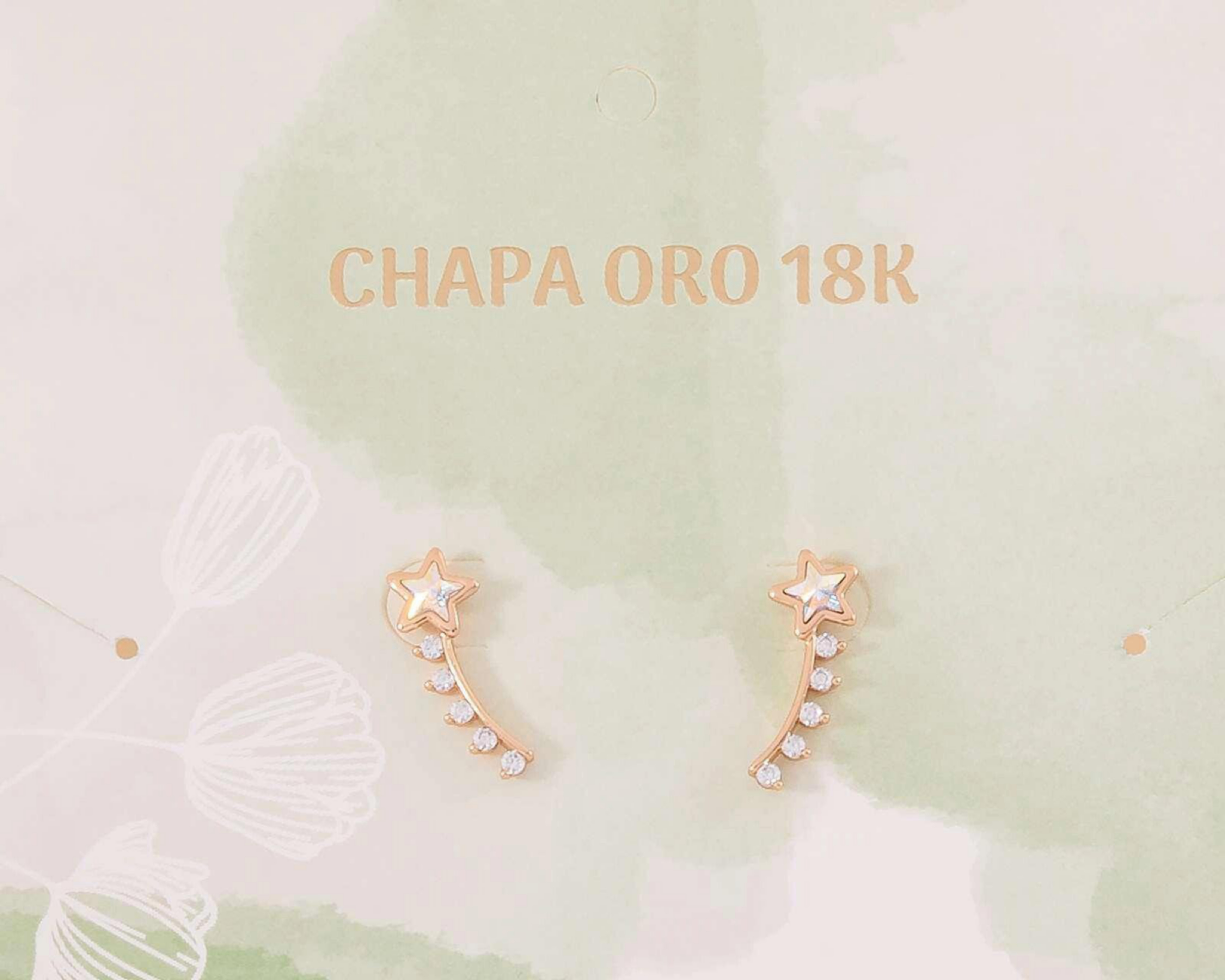 Foto 6 pulgar | Aretes de Chapa de Oro 18K Plafer