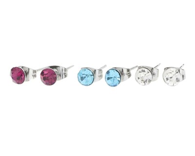 Foto 1 | Aretes de Acero Inoxidable Thinner 3 Pares