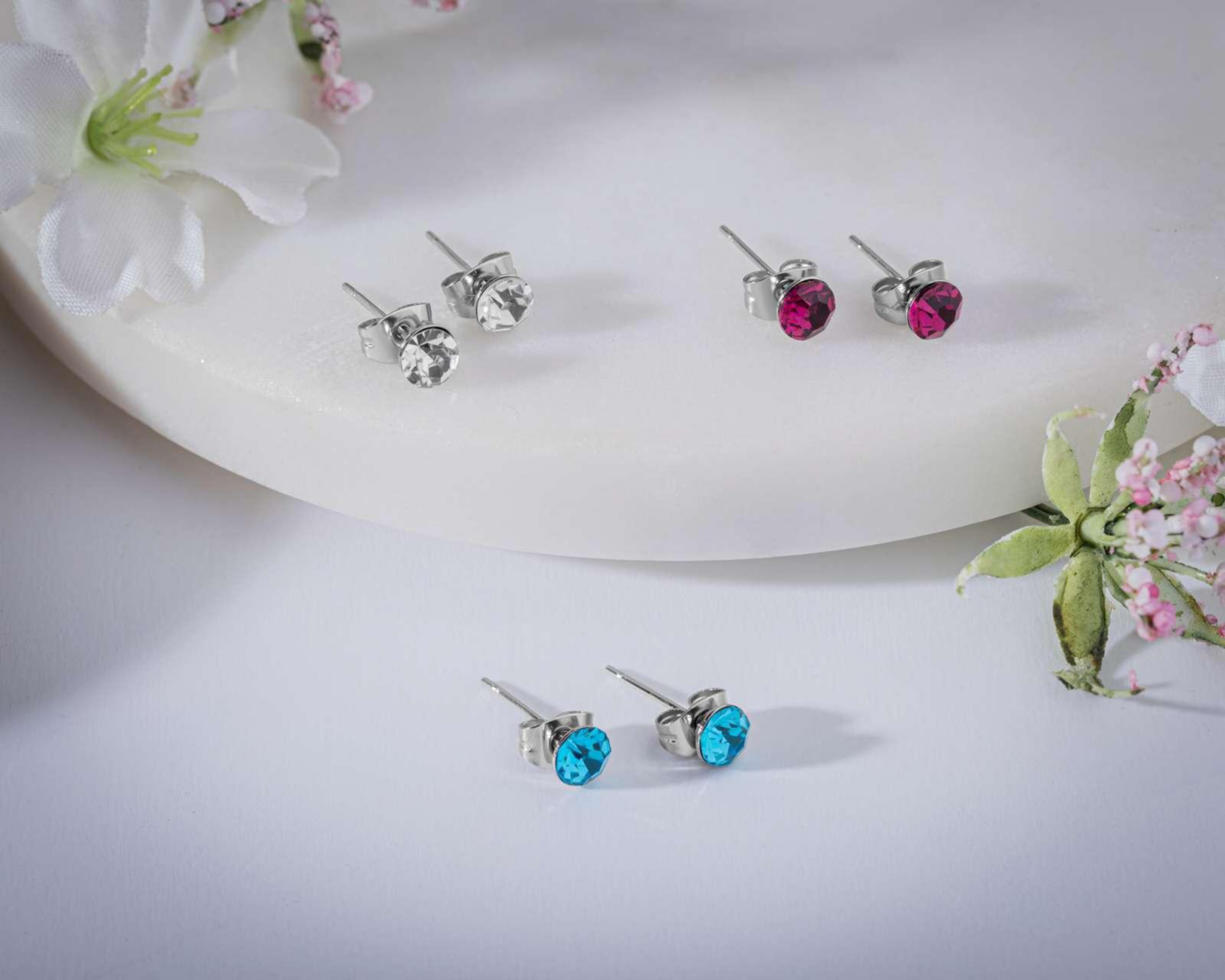Foto 5 pulgar | Aretes de Acero Inoxidable Thinner 3 Pares