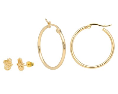 Foto 1 | Aretes de Acero Inoxidable Thinner 2 Pares
