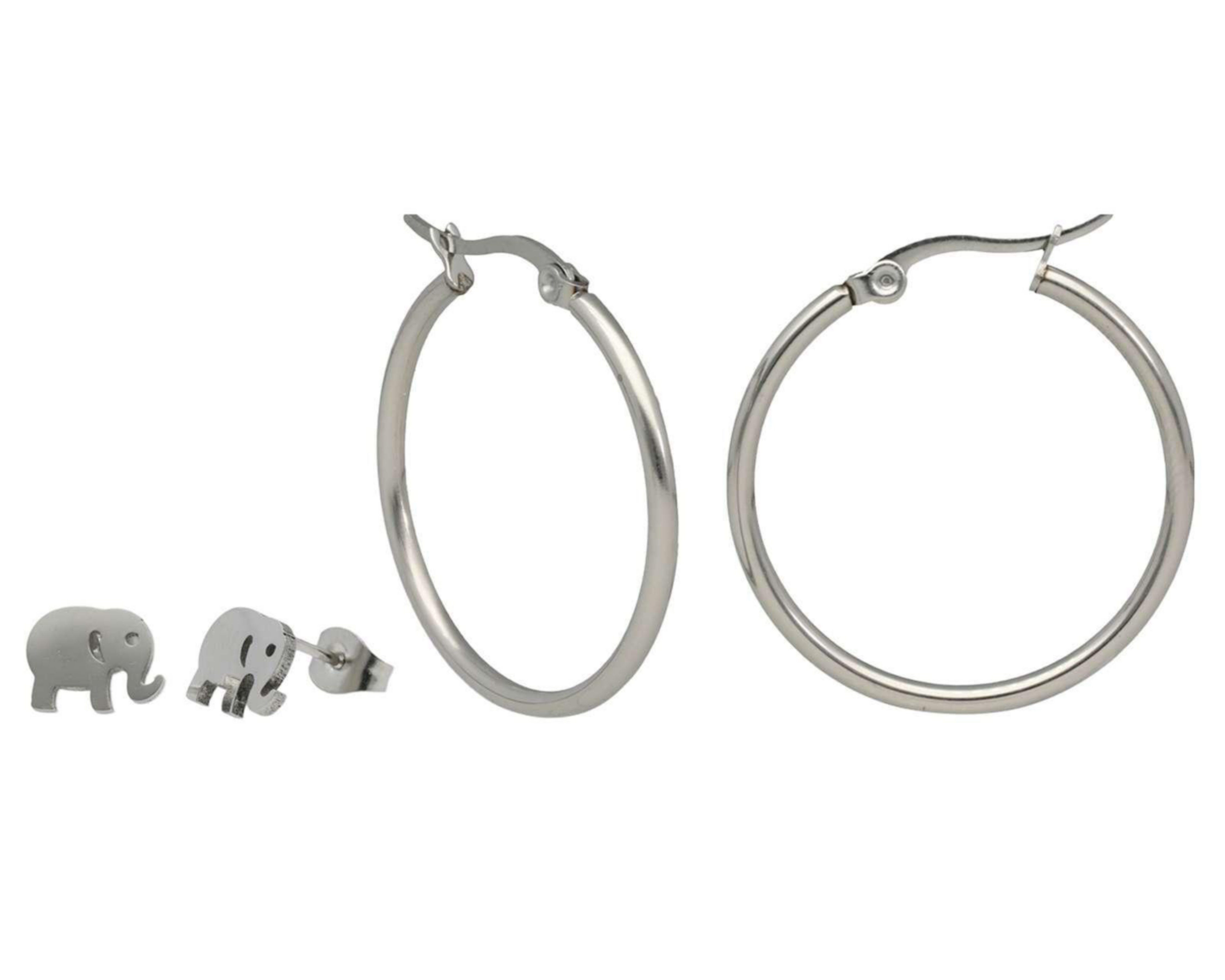 Foto 2 pulgar | Aretes de Acero Inoxidable Thinner 2 Pares