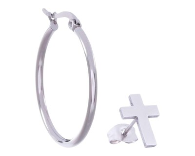 Foto 6 | Aretes de Acero Inoxidable Thinner 2 Pares