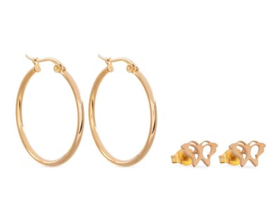 Foto 2 | Aretes de Acero Inoxidable Thinner 2 Pares