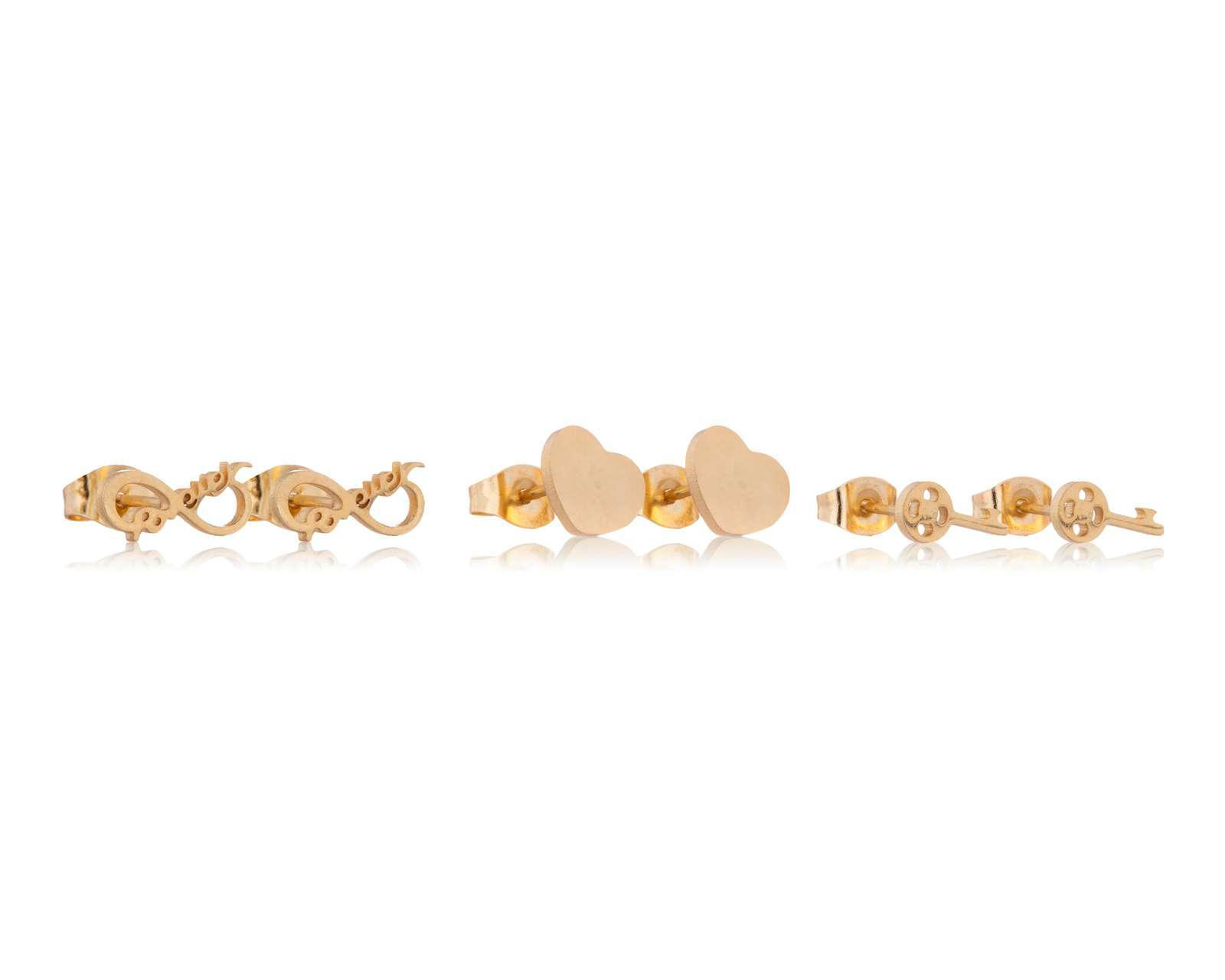 Foto 2 | Aretes de Acero Inoxidable Thinner 3 Pares