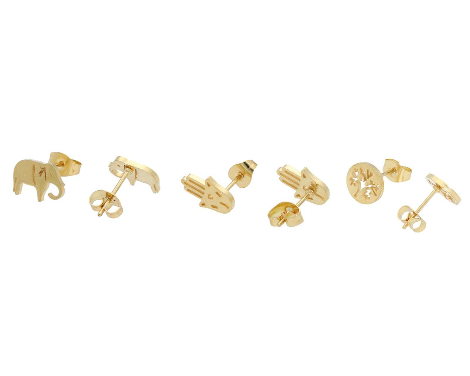 Foto 2 | Aretes de Acero Inoxidable Thinner 3 Pares