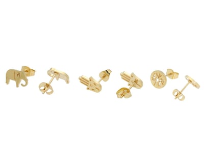 Foto 2 | Aretes de Acero Inoxidable Thinner 3 Pares