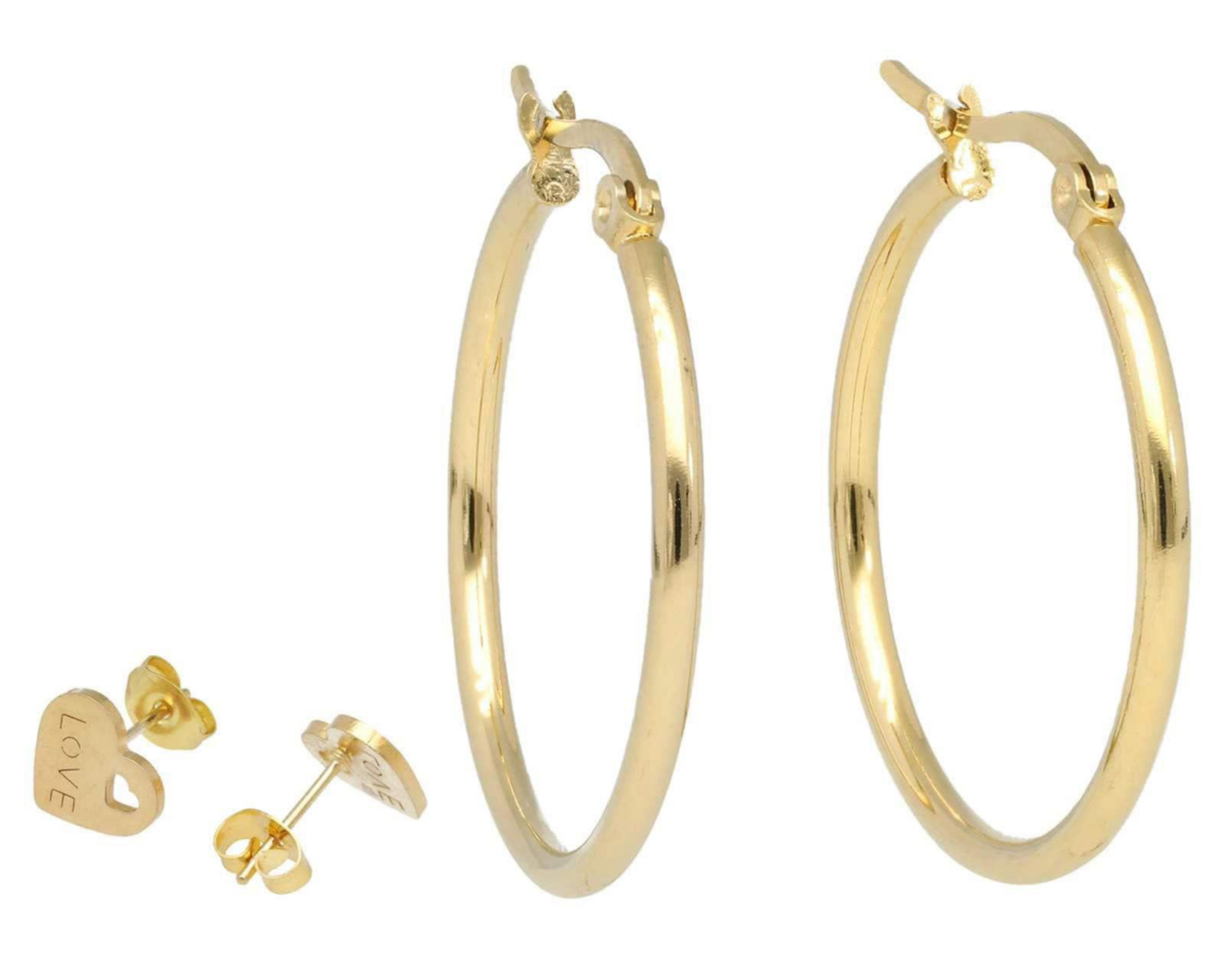 Foto 3 pulgar | Aretes Acero Inoxidable Thinner 2 Pares