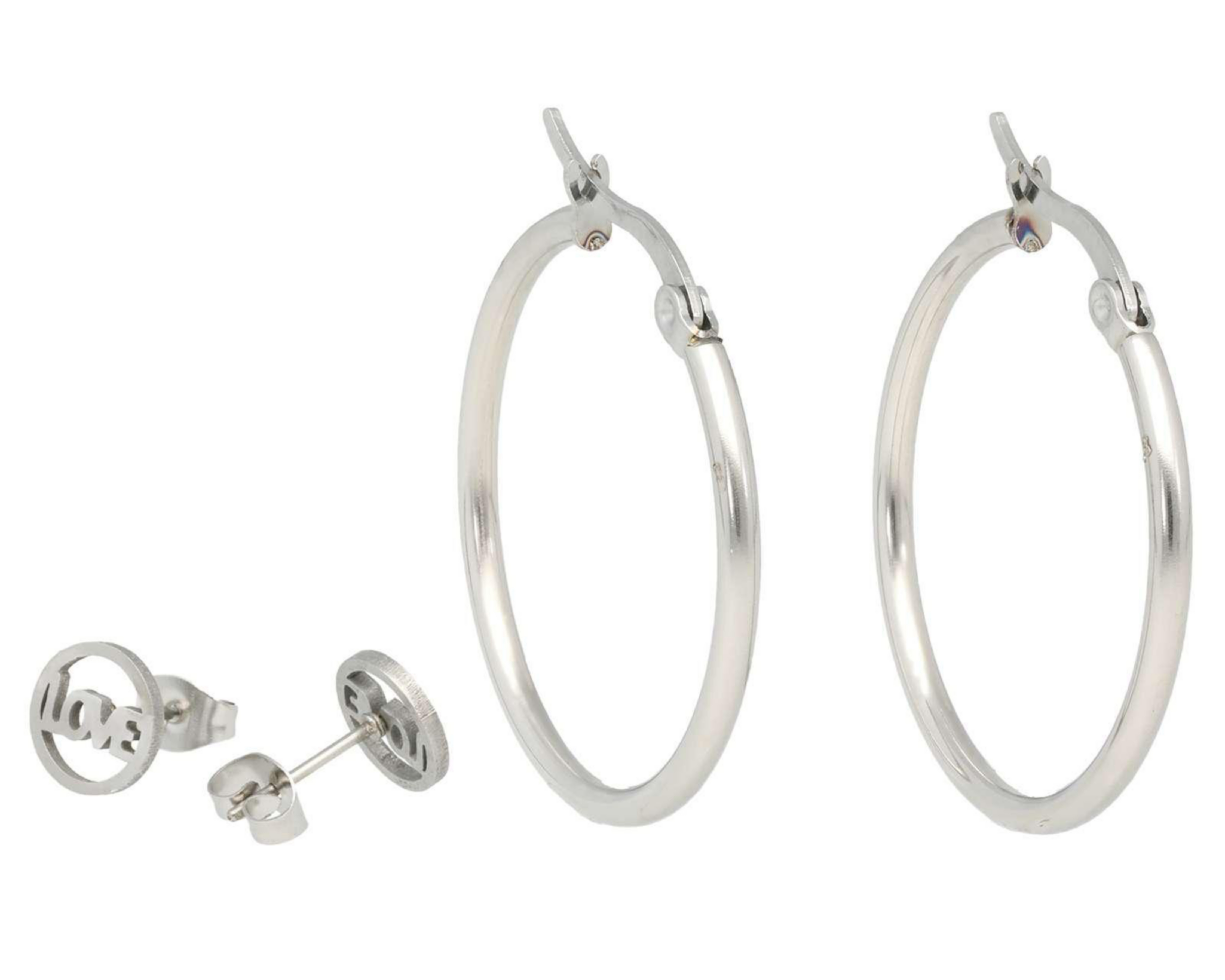 Foto 3 pulgar | Aretes de Acero Inoxidable Thinner