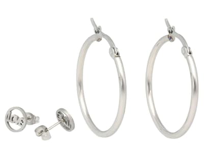 Foto 2 | Aretes de Acero Inoxidable Thinner