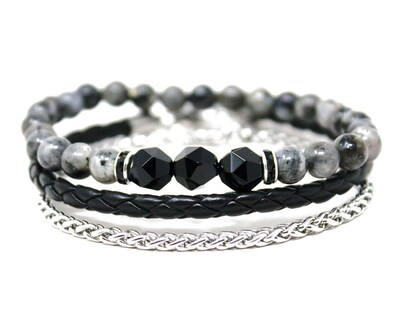 Foto 1 | Pulsera de Acero Inoxidable Sarosa 3 Piezas