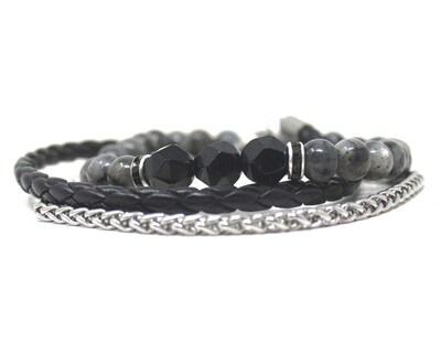 Foto 2 | Pulsera de Acero Inoxidable Sarosa 3 Piezas