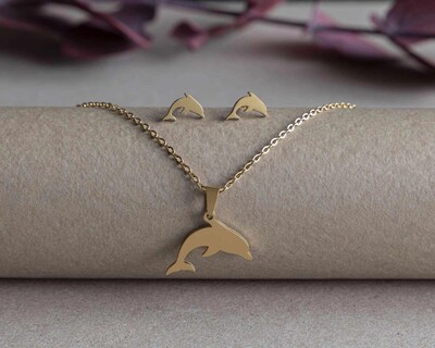 Foto 5 | Collar y Aretes de Acero Inoxidable Thinner
