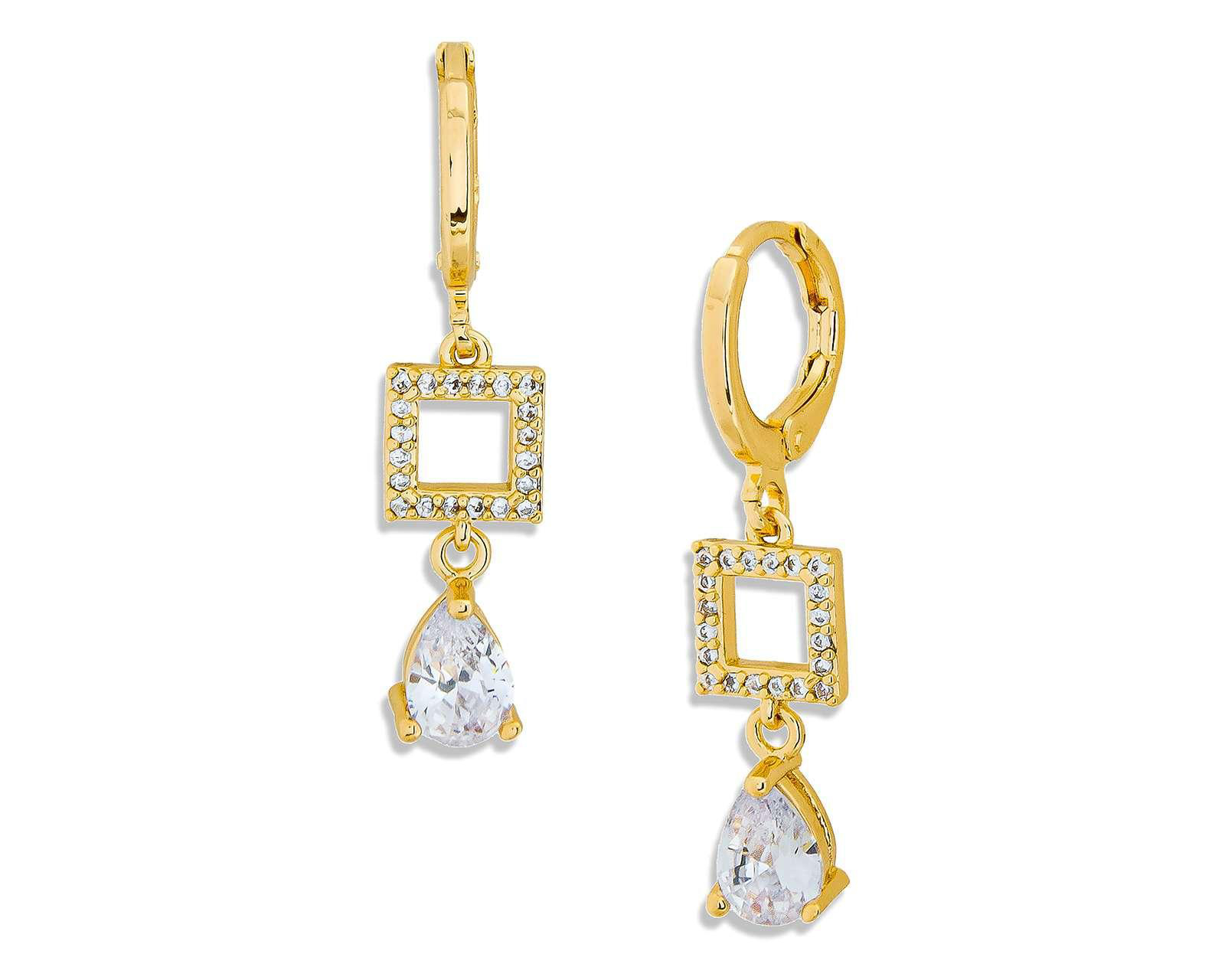 Aretes Chapa de Oro 18K Plafer