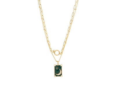 Foto 2 | Collar Chapa de Oro 14 kt Jade+Lily