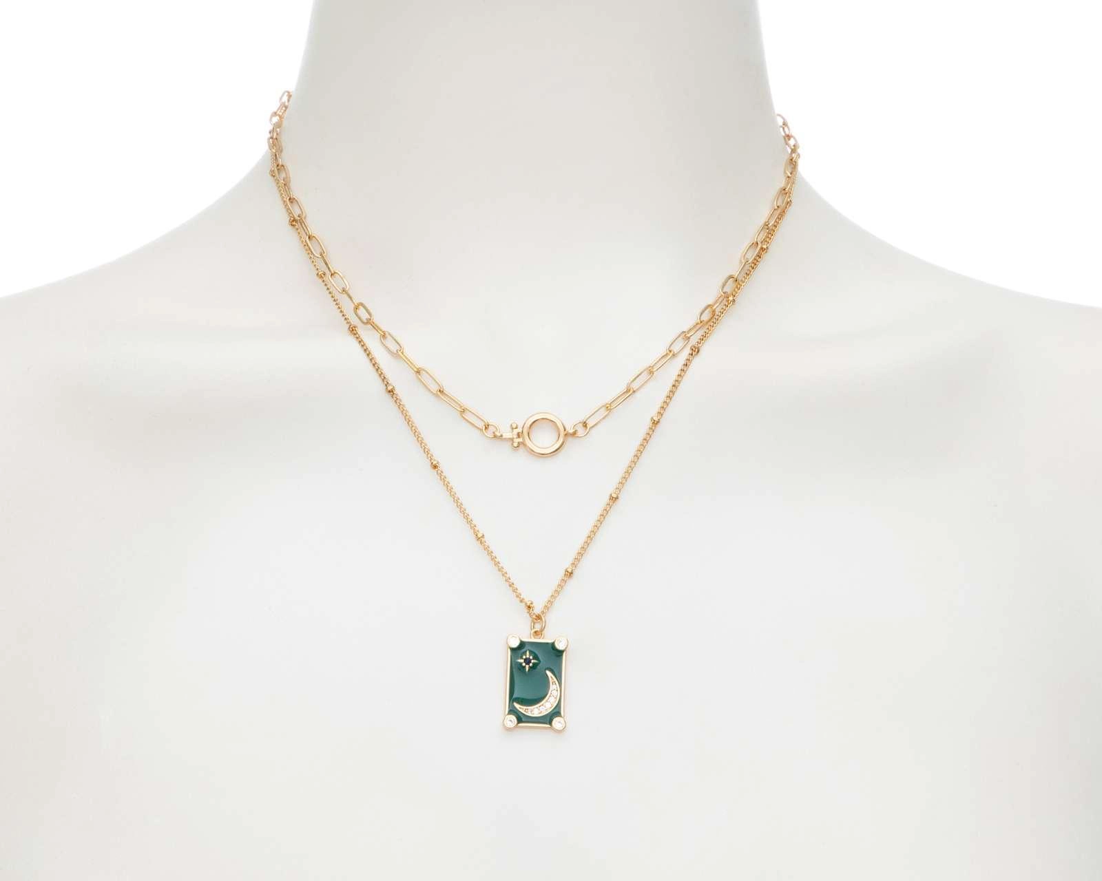 Foto 4 pulgar | Collar Chapa de Oro 14 kt Jade+Lily